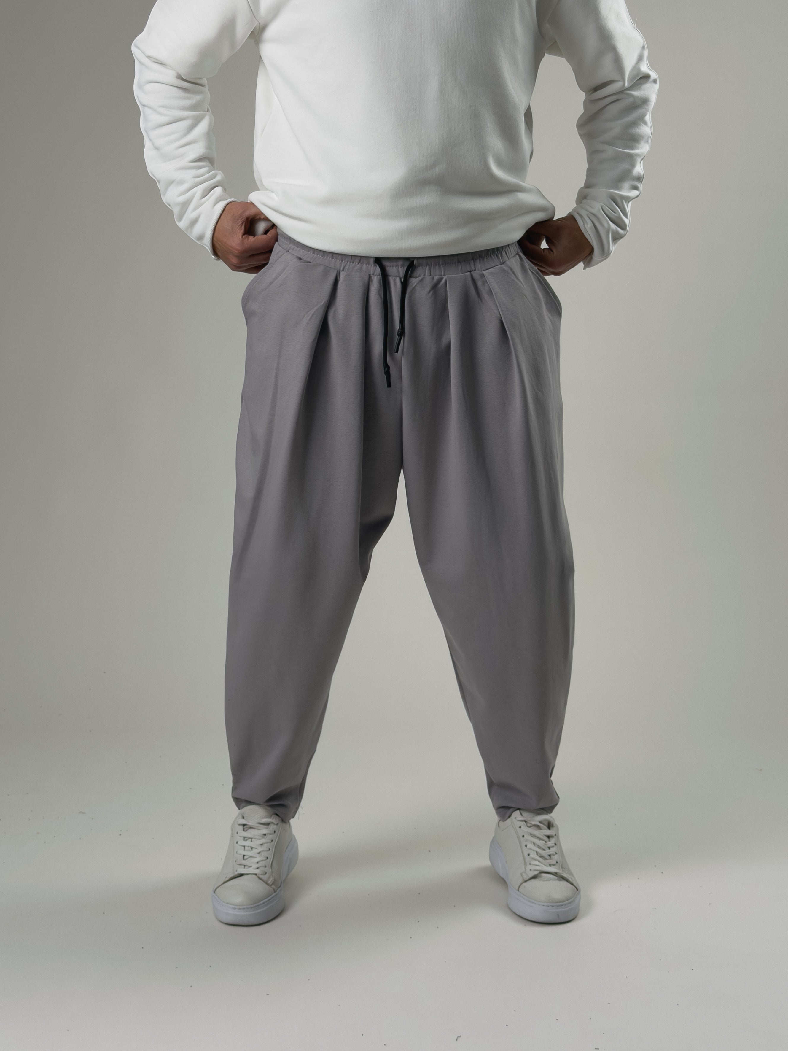 Erkek Gri Pileli Yarım Şalvar COC2576