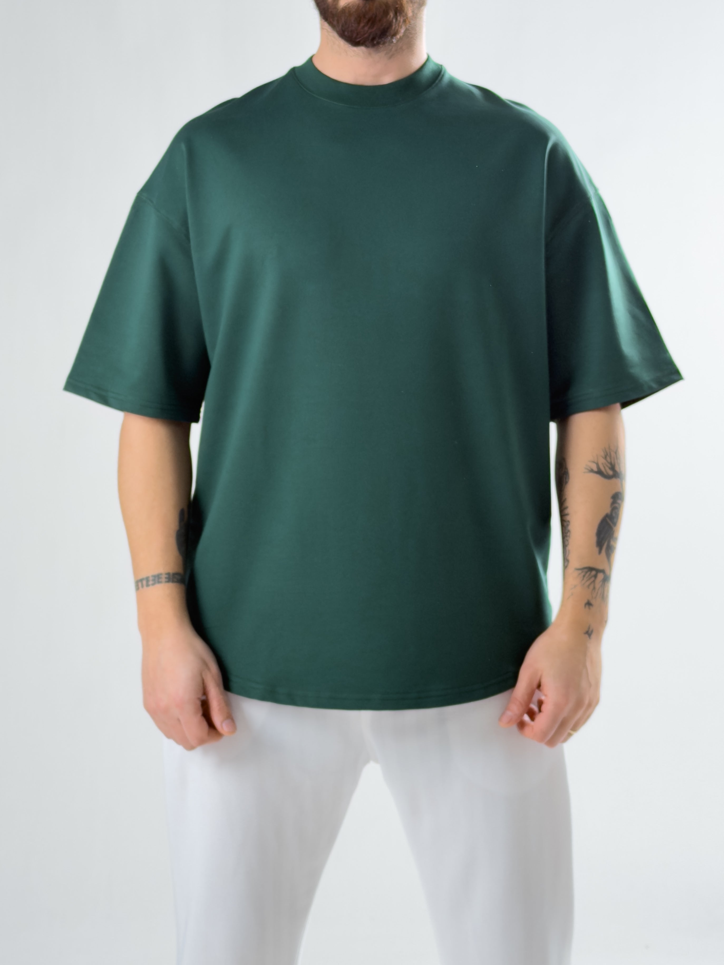 Erkek Haki Basic Oversize T-shirt COC2915
