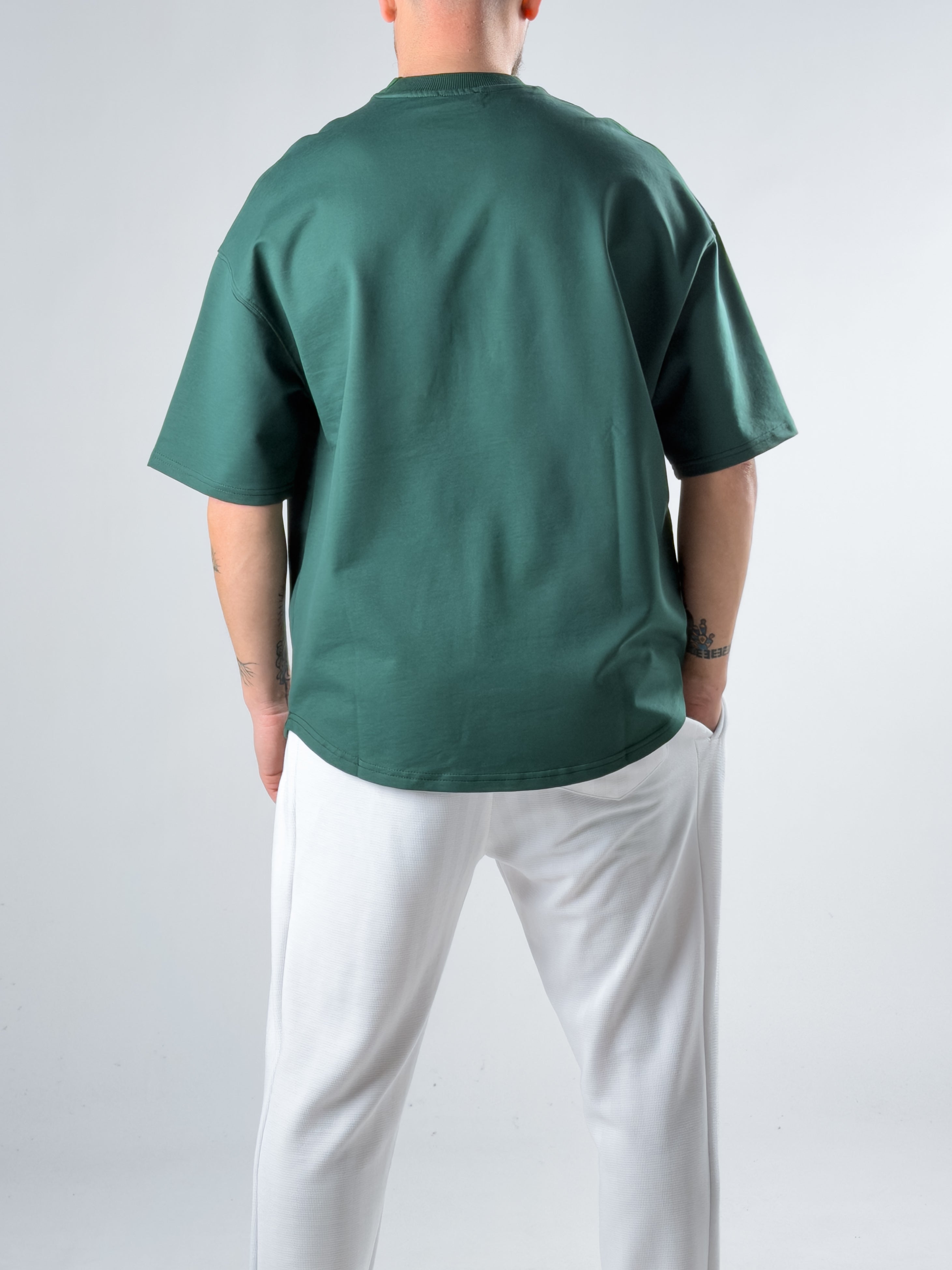 Erkek Haki Basic Oversize T-shirt COC2915