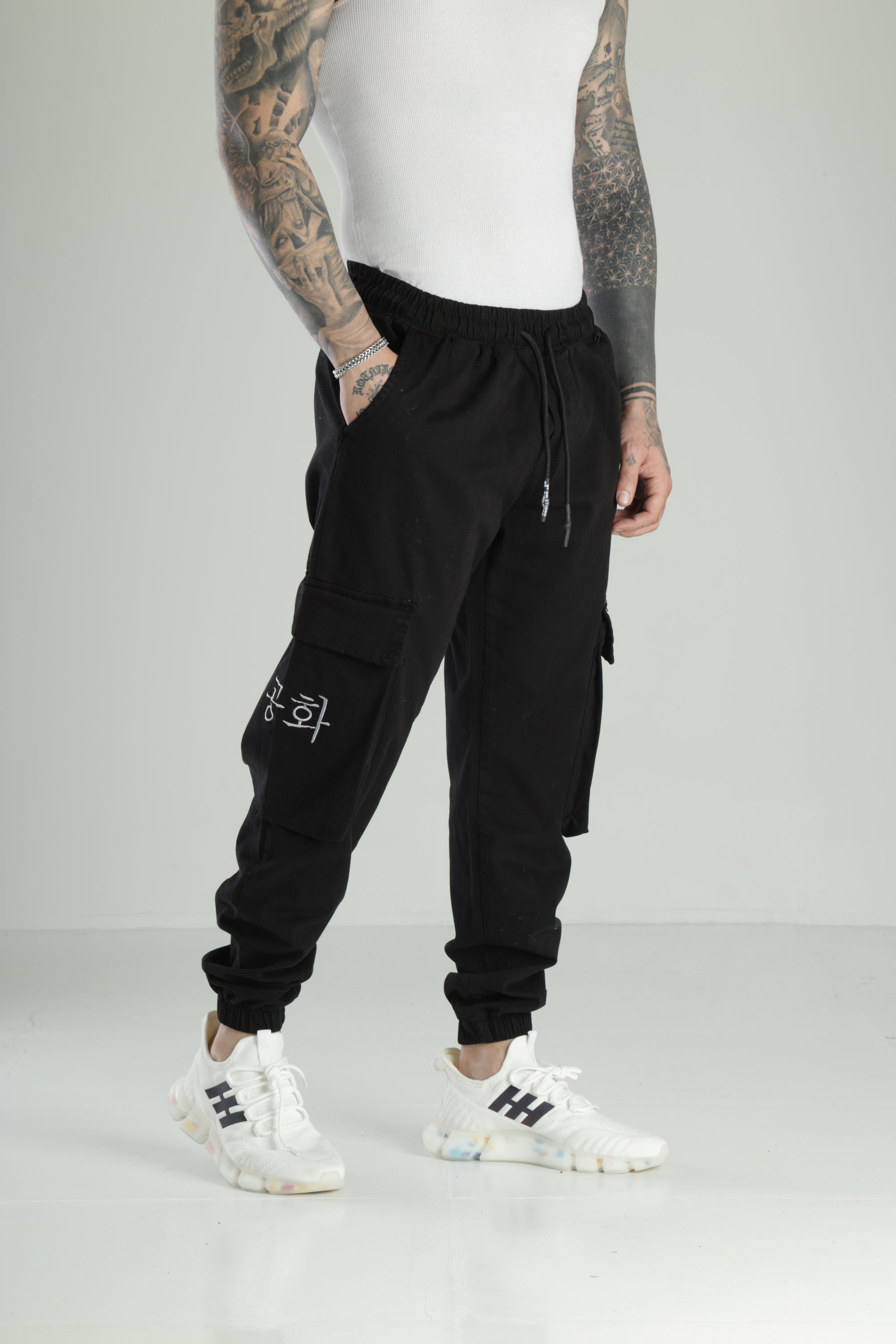 Erkek Kargo Cepli Siyah Pantolon COC2393