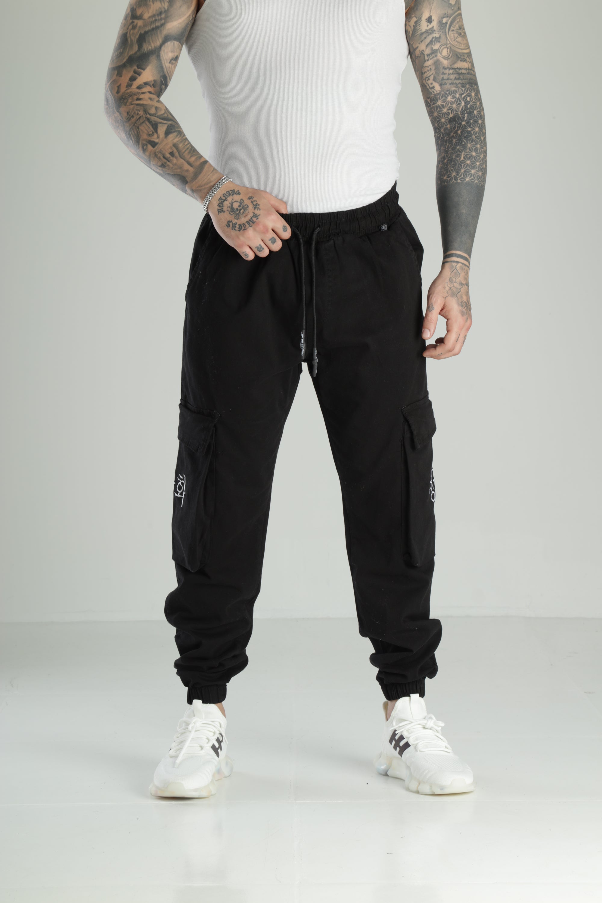 Erkek Kargo Cepli Siyah Pantolon COC2393