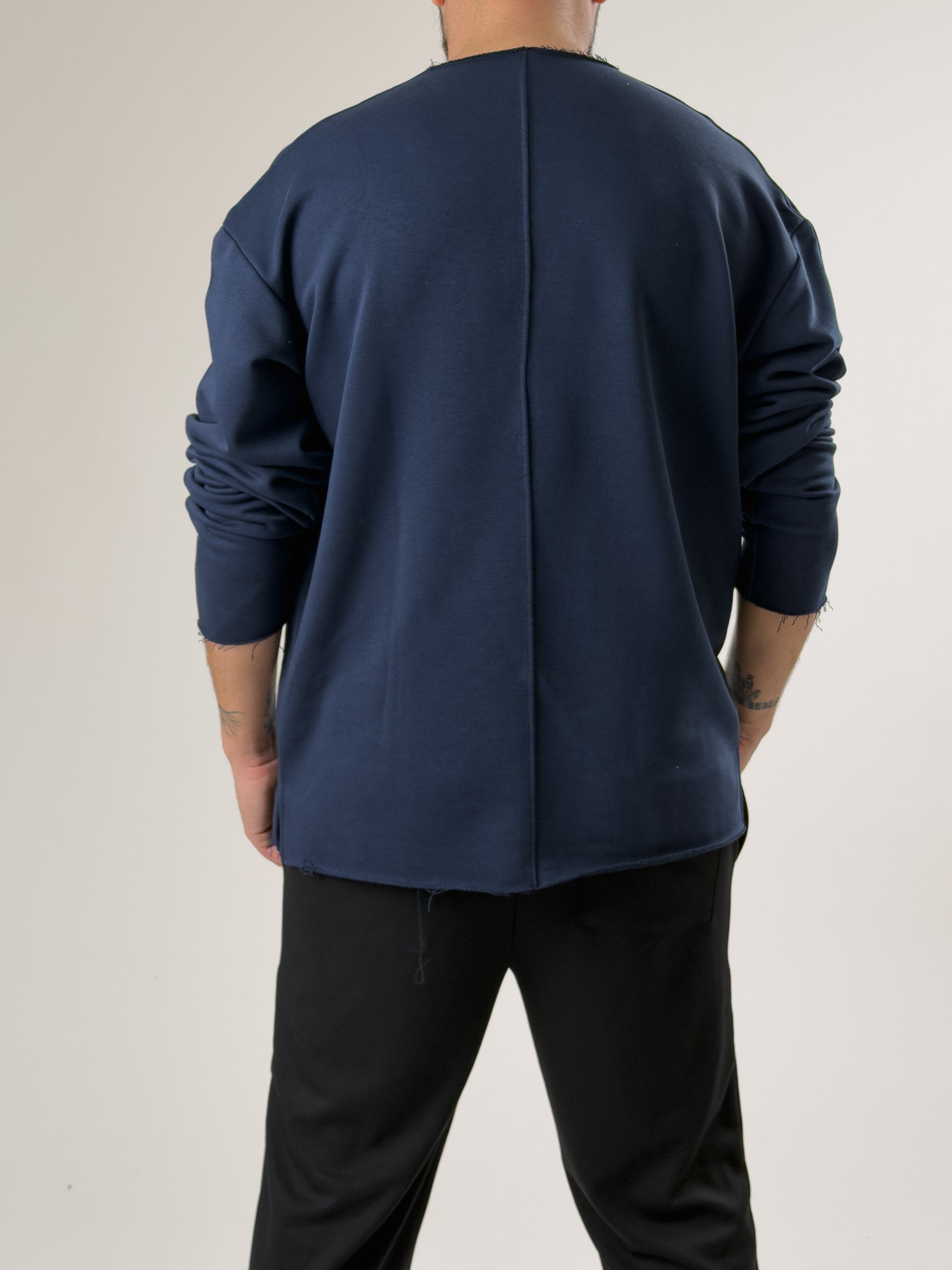 Erkek Lacivert Oversize Basic Sweat COC2596