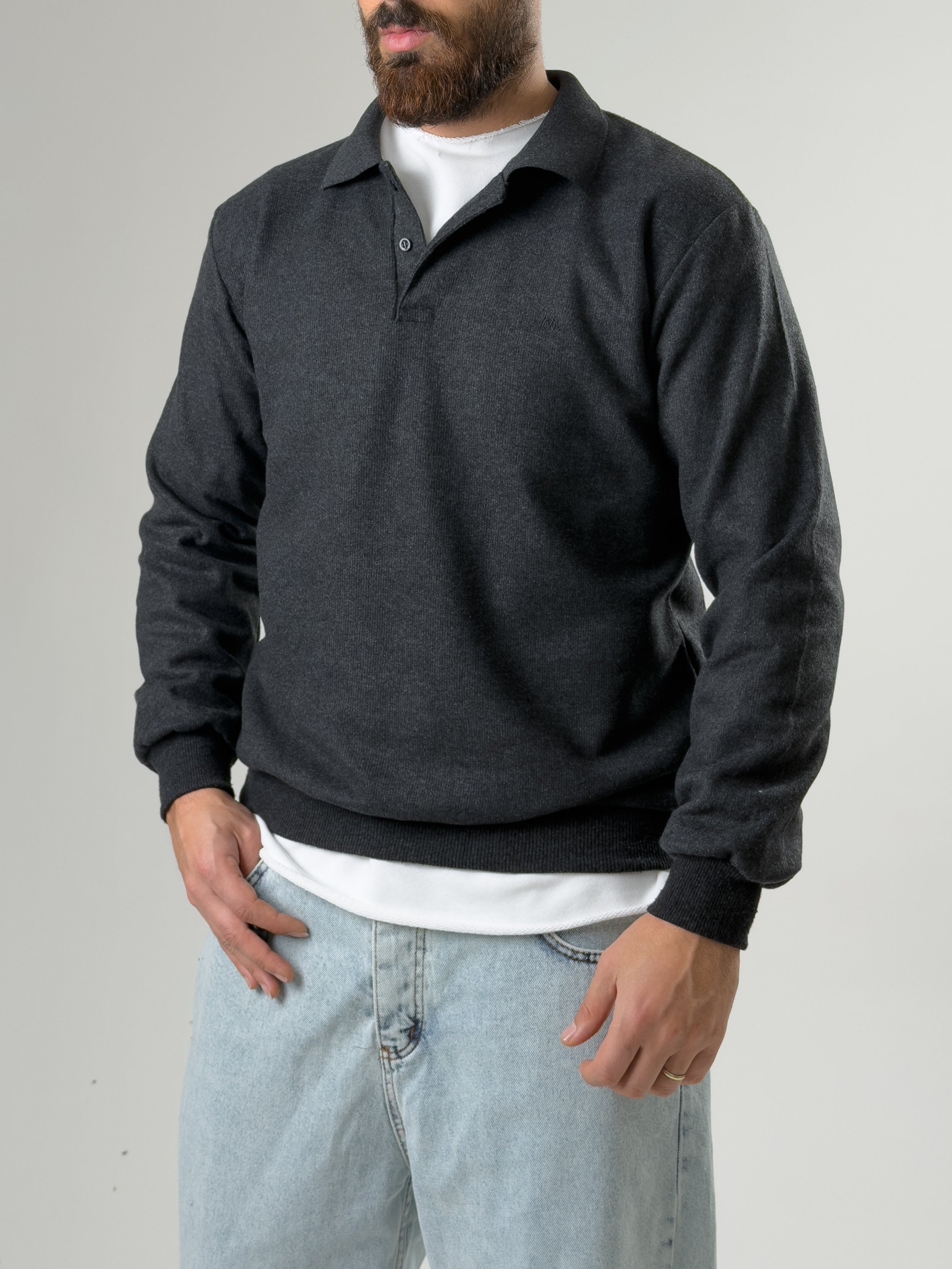 Erkek Polo Yaka Antrasit Triko COC2602