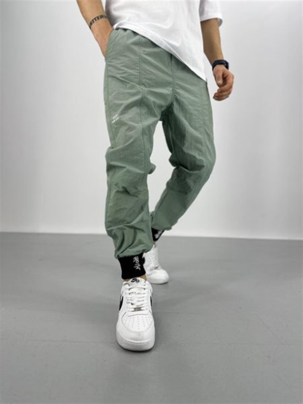 Erkek Premium Kalite Su Yeşili Paraşüt Kumaş Jogger COC1617