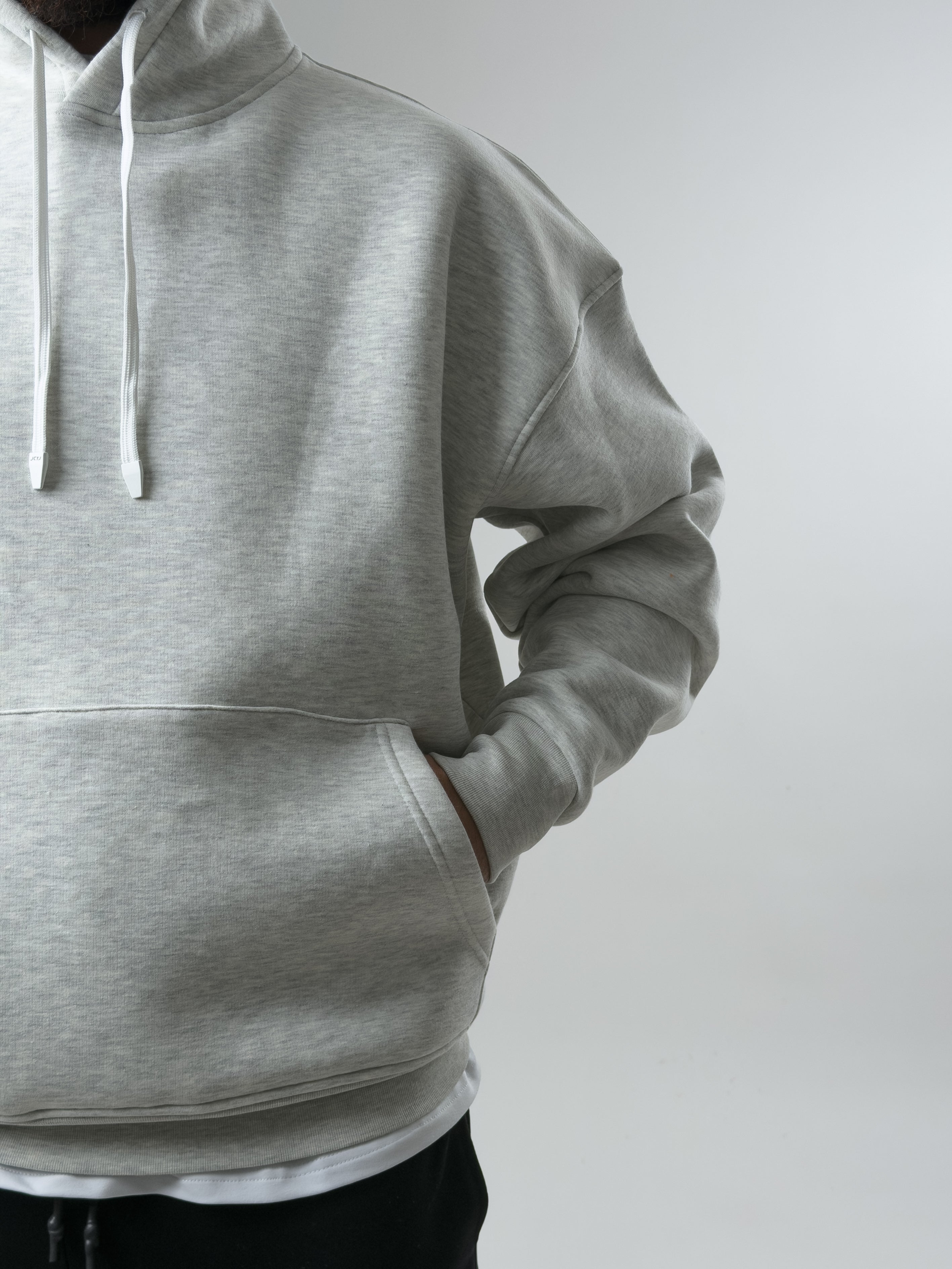 Erkek Şardonlu Gri Hoodie COC2604