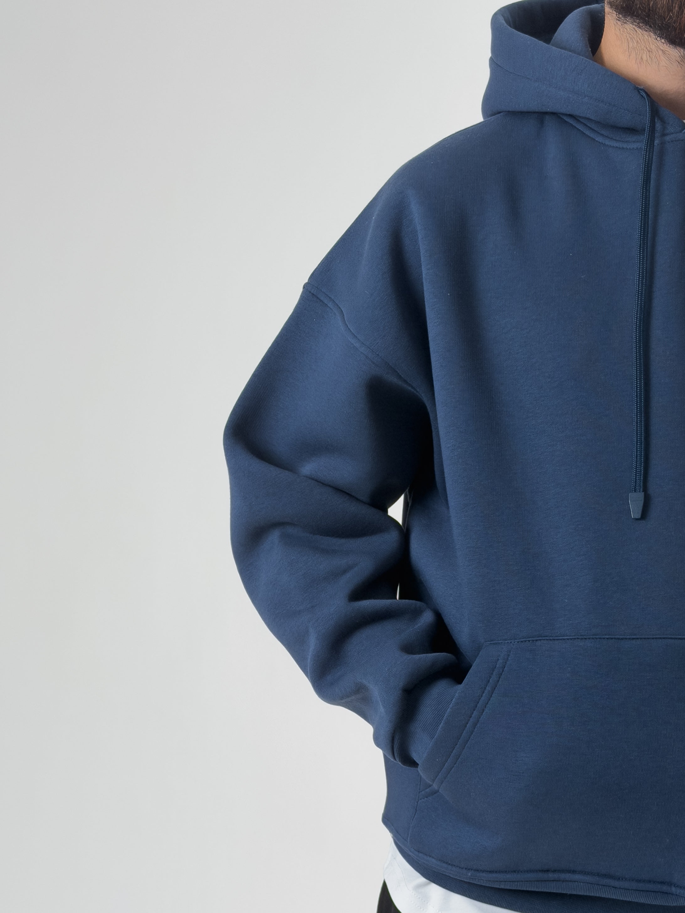 Erkek Şardonlu İndigo Hoodie COC2605