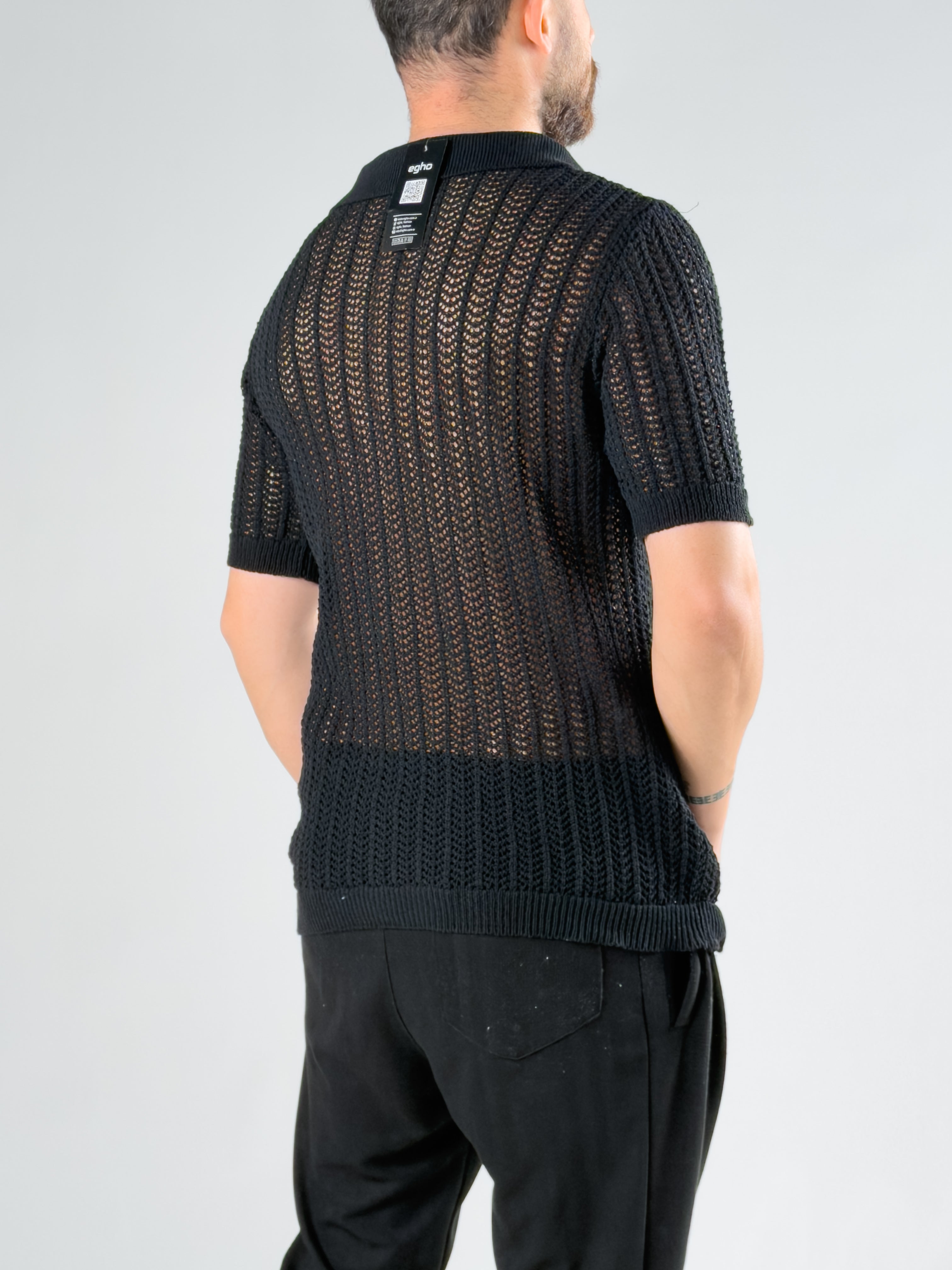Erkek Siyah Polo Yaka Triko COCK0071