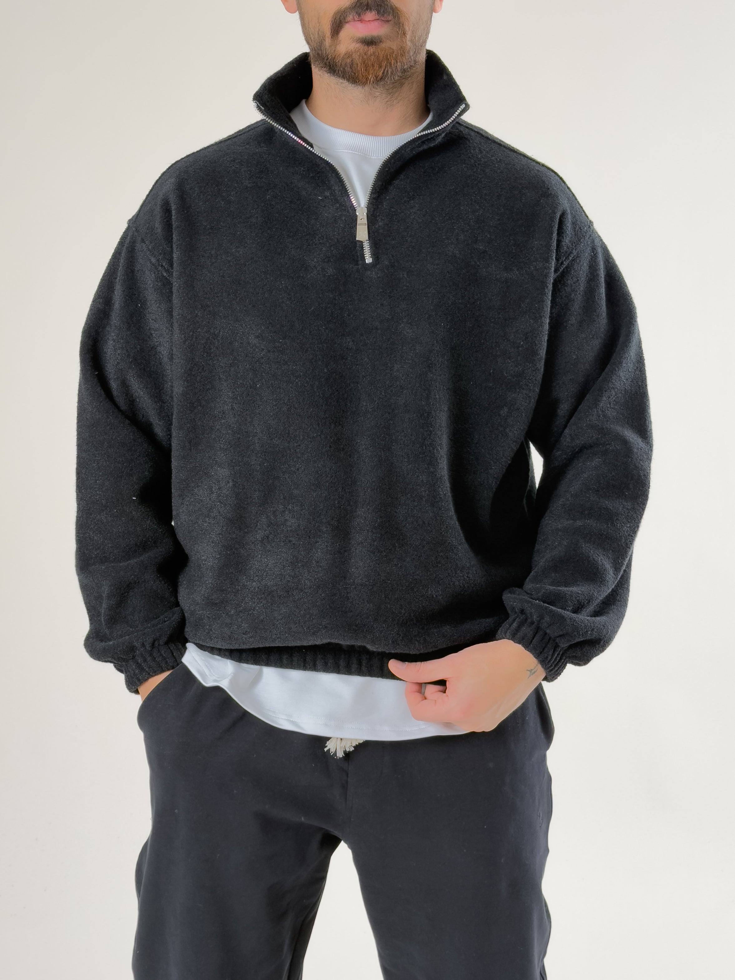 Erkek Siyah Sweatshirt COC2711