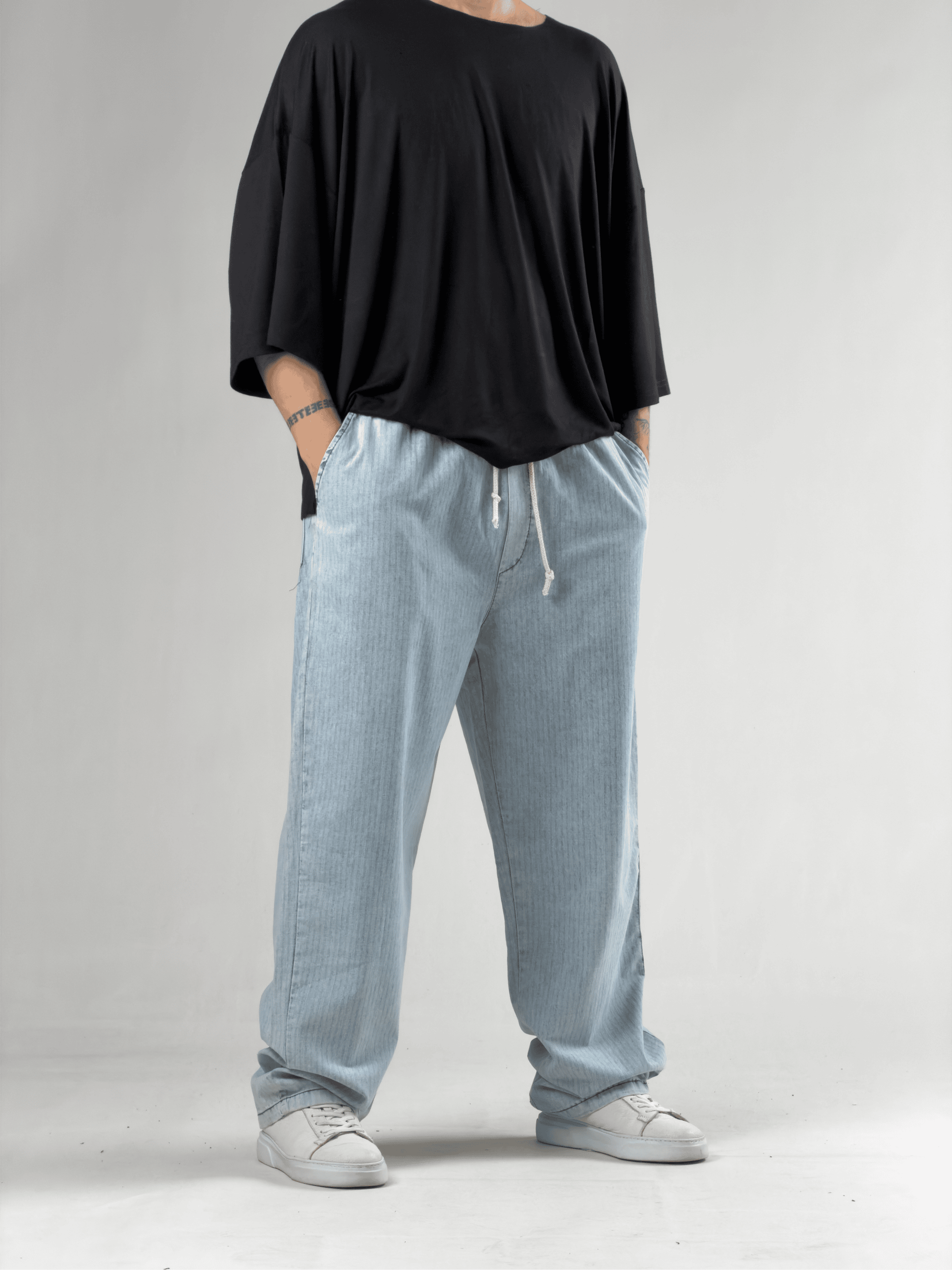 Erkek Vintage Yazlık Kot Baggy Pantolon COCK0082