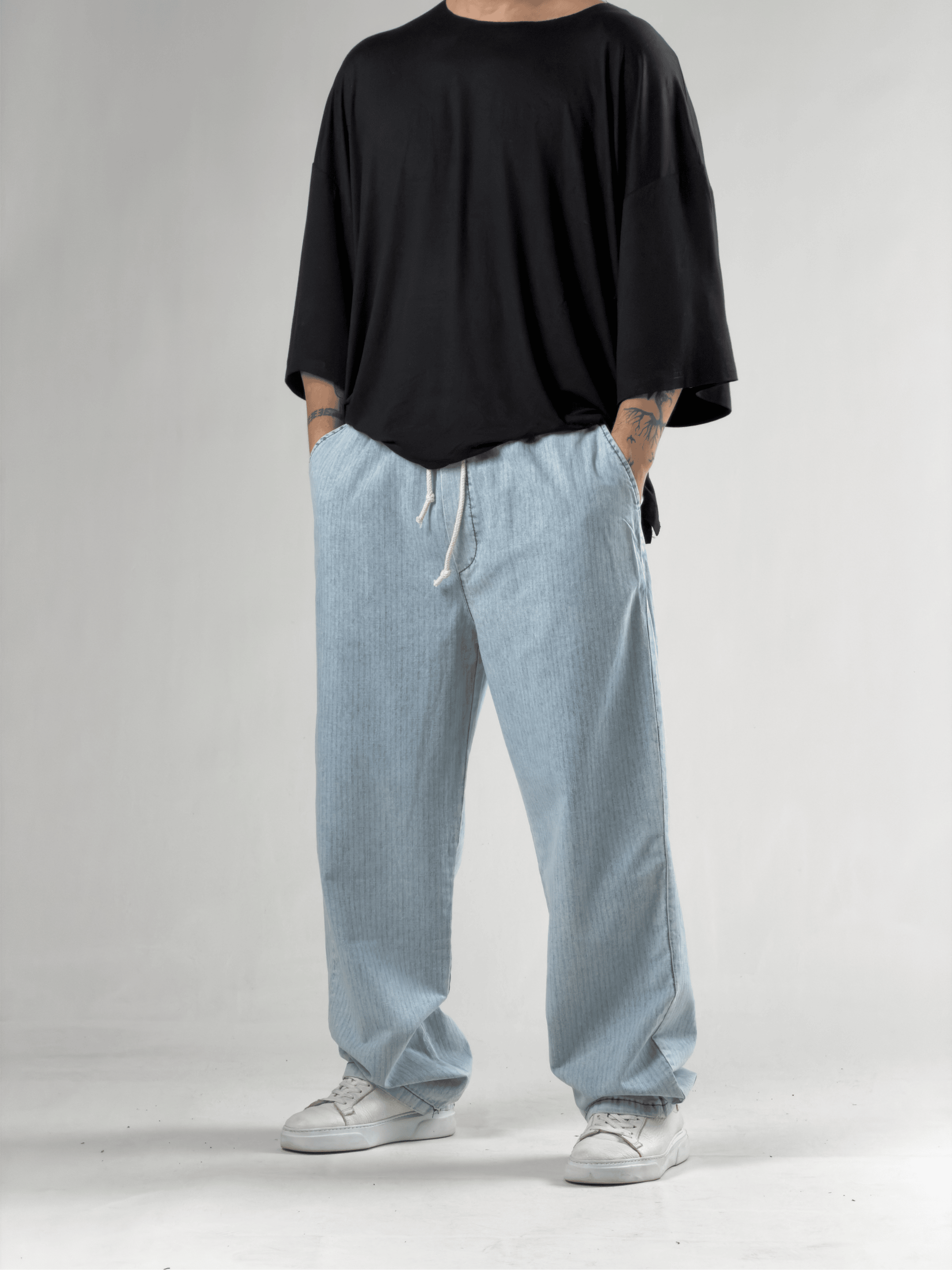 Erkek Vintage Yazlık Kot Baggy Pantolon COCK0082