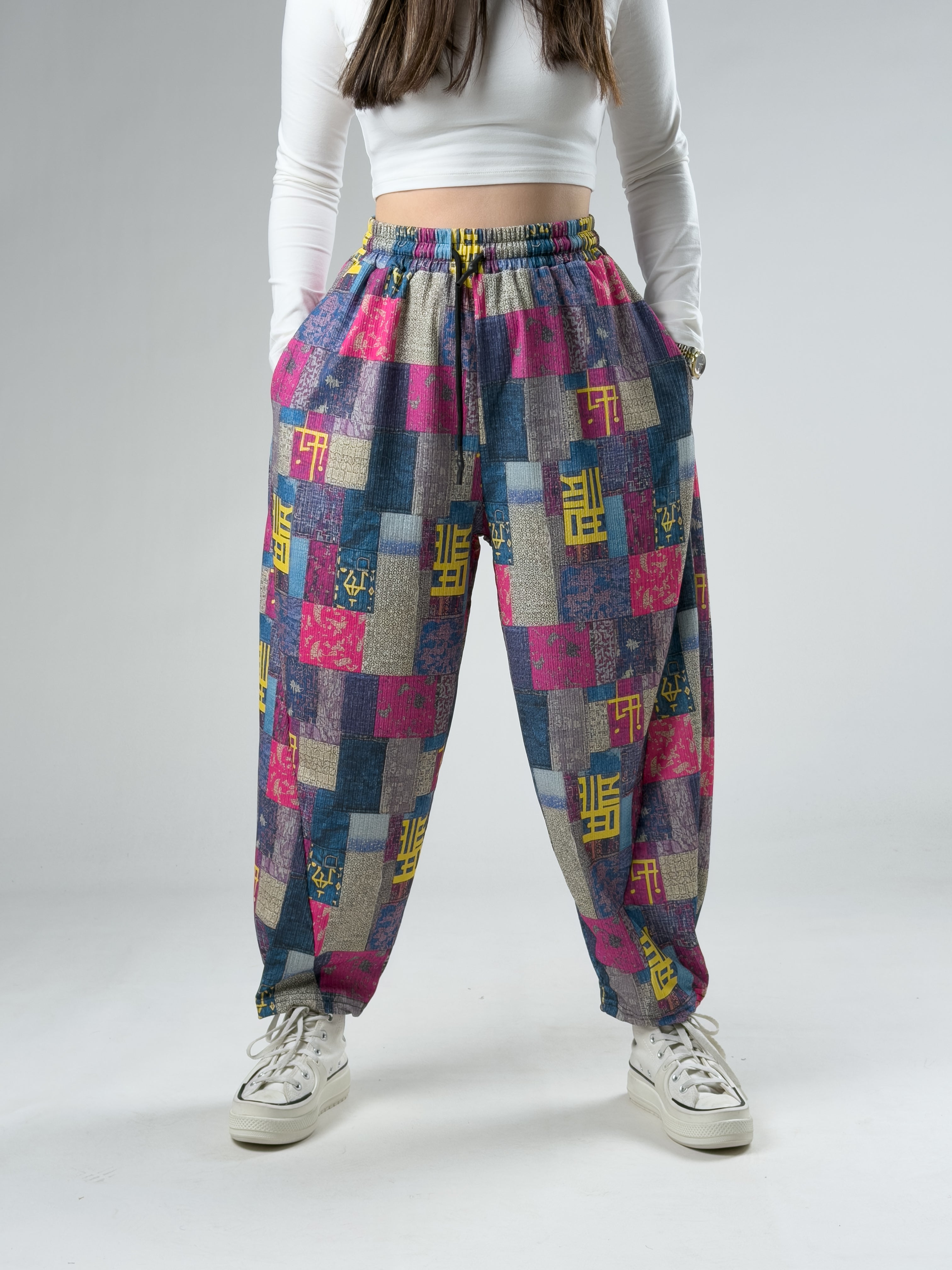 Etnik Chinese Patchwork Kadın Pantolon COC2960