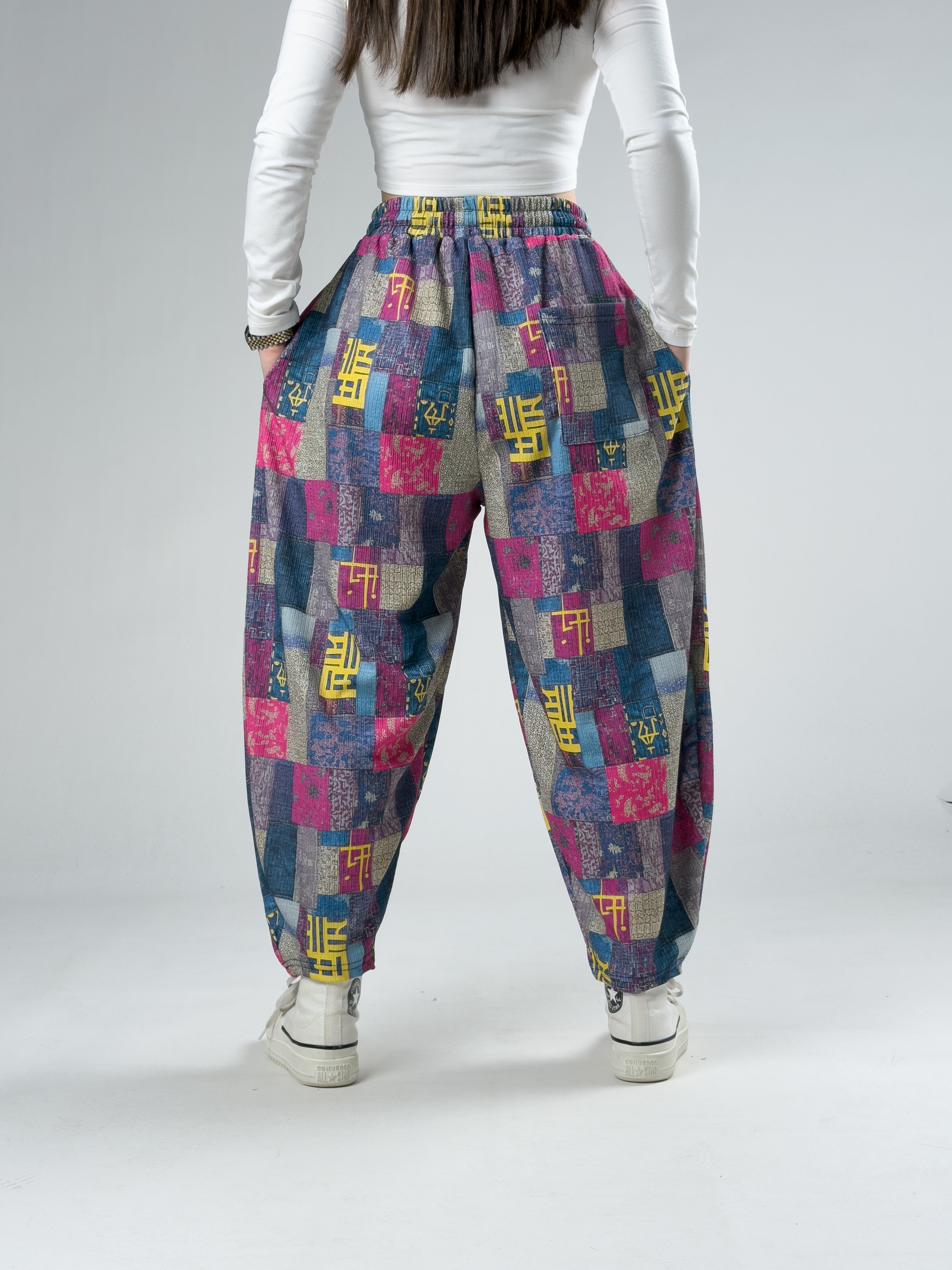 Etnik Chinese Patchwork Kadın Pantolon COC2960
