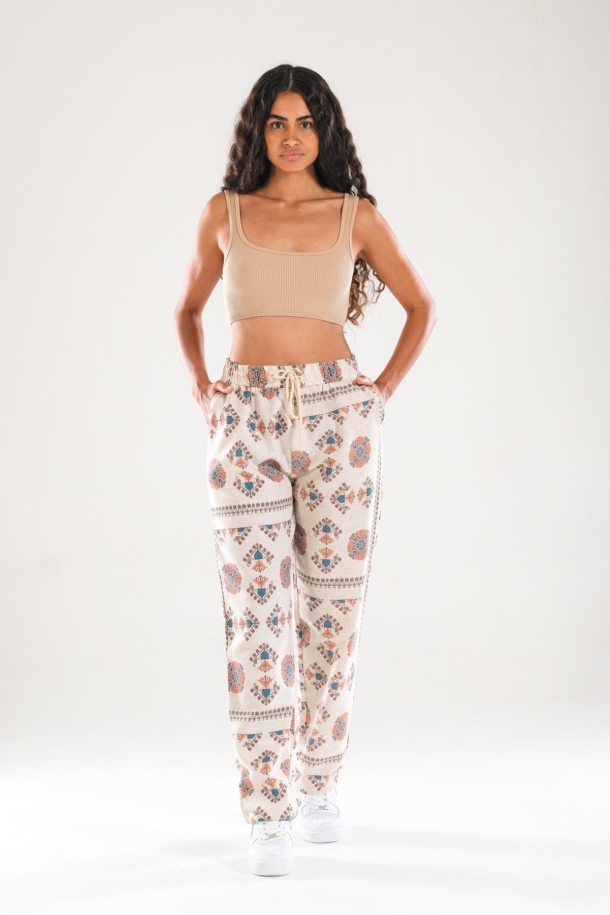 Etnik Desenli Baggy Pantolon COC1123