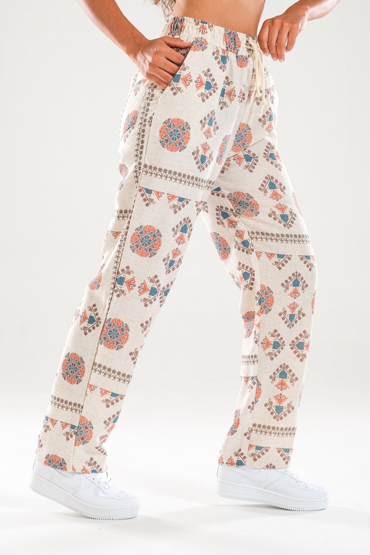 Etnik Desenli Baggy Pantolon COC1123