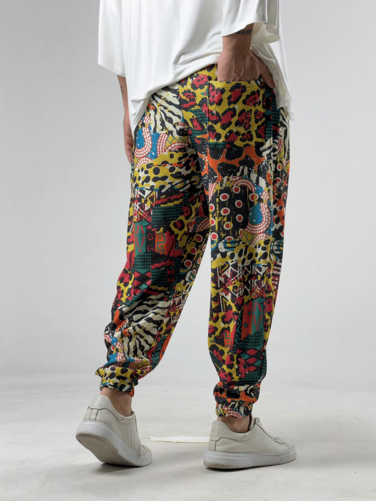 Etnik Desenli Bürümcük Erkek Jogger Pantolon COC3276