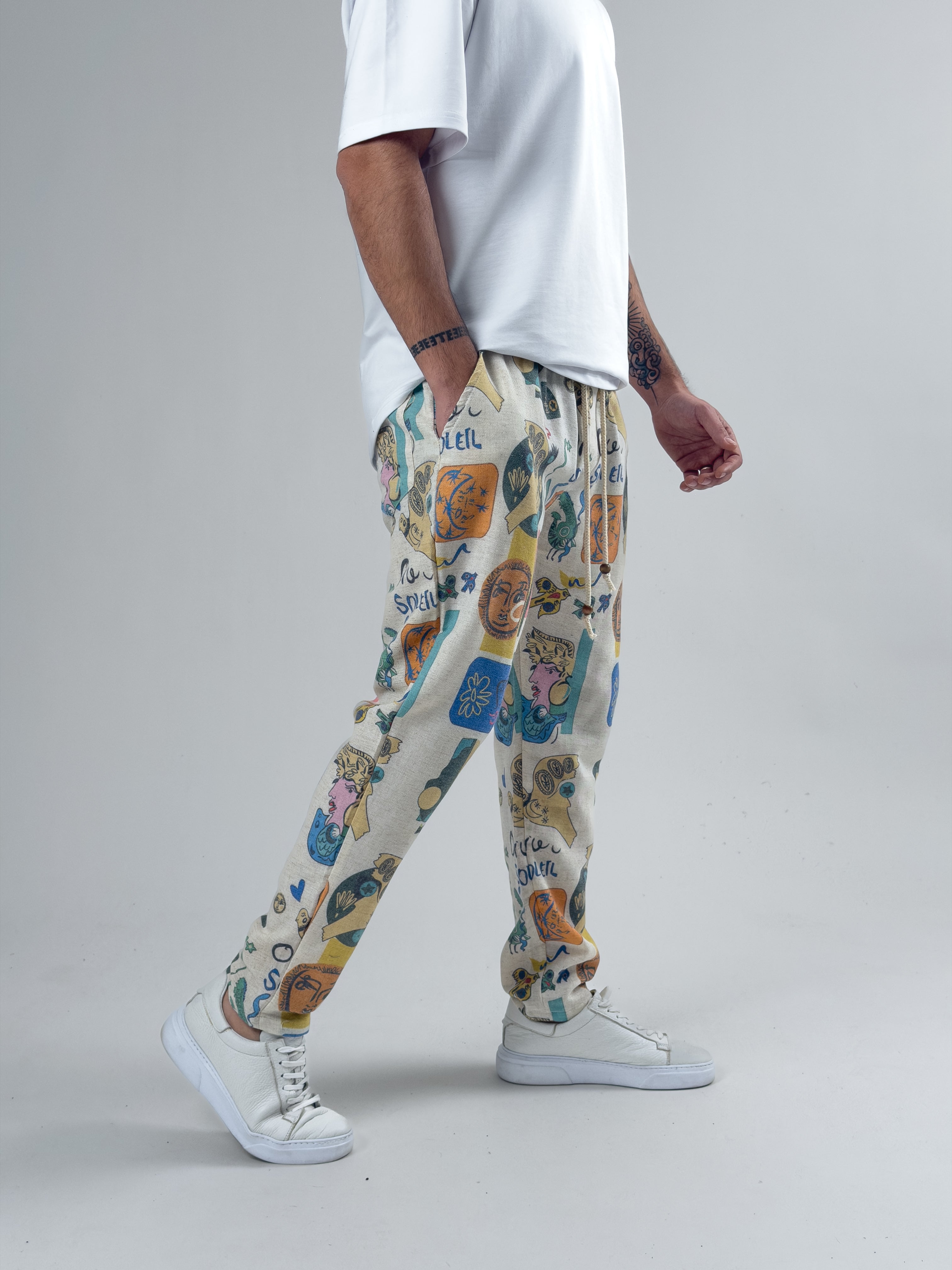 Etnik Desenli Erkek Baget Pantolon COC2588