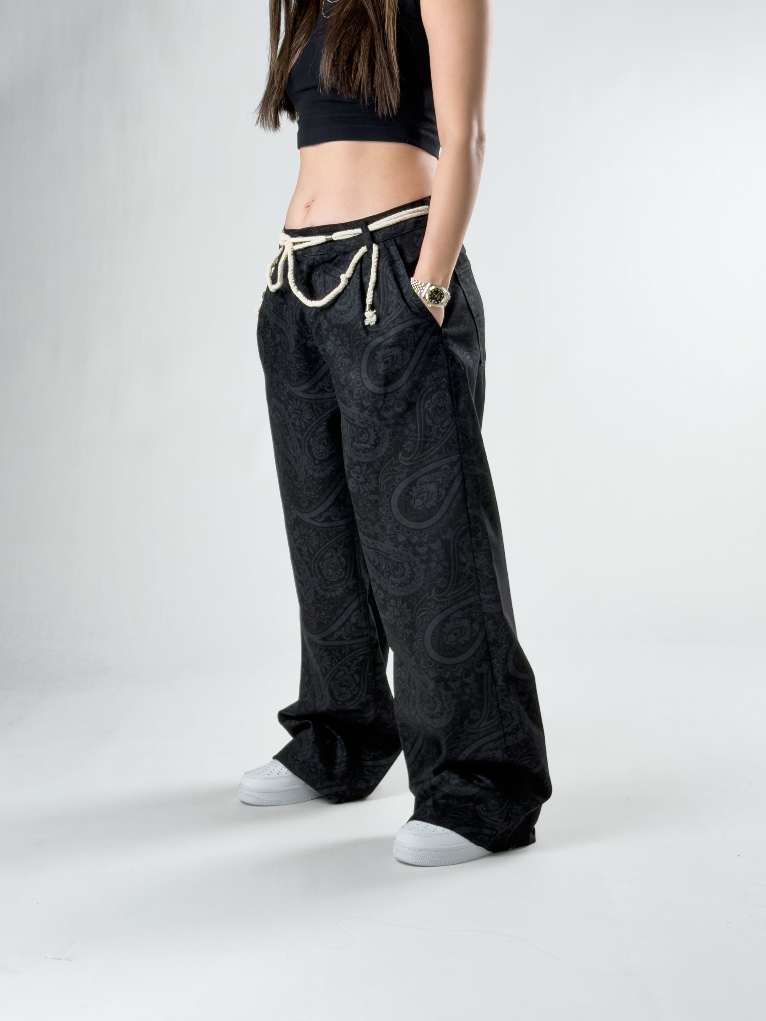 Etnik Desenli Kadın Baggy Pantolon COC2840