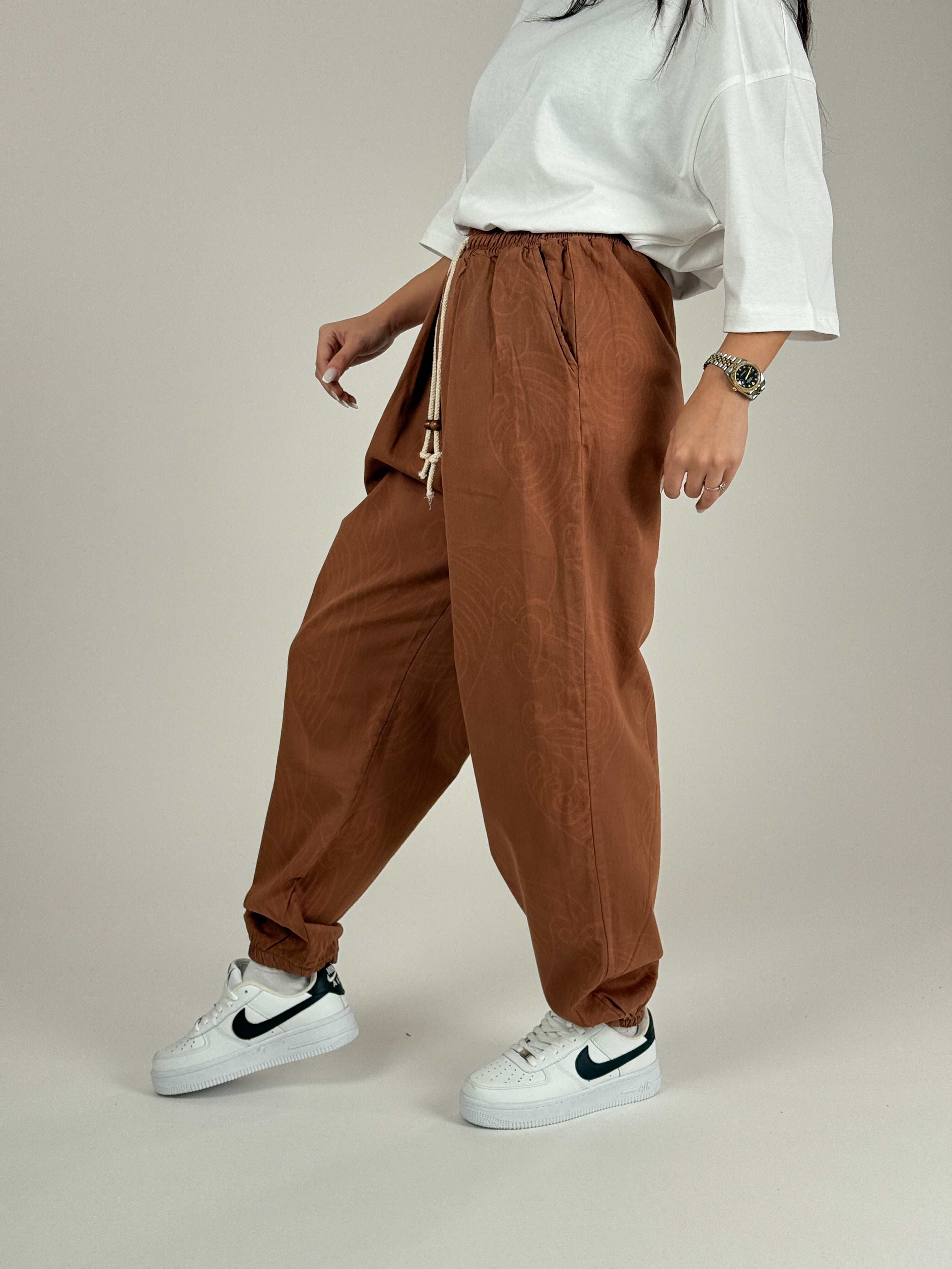 Etnik Desenli Kadın Jogger Pantolon COC1093