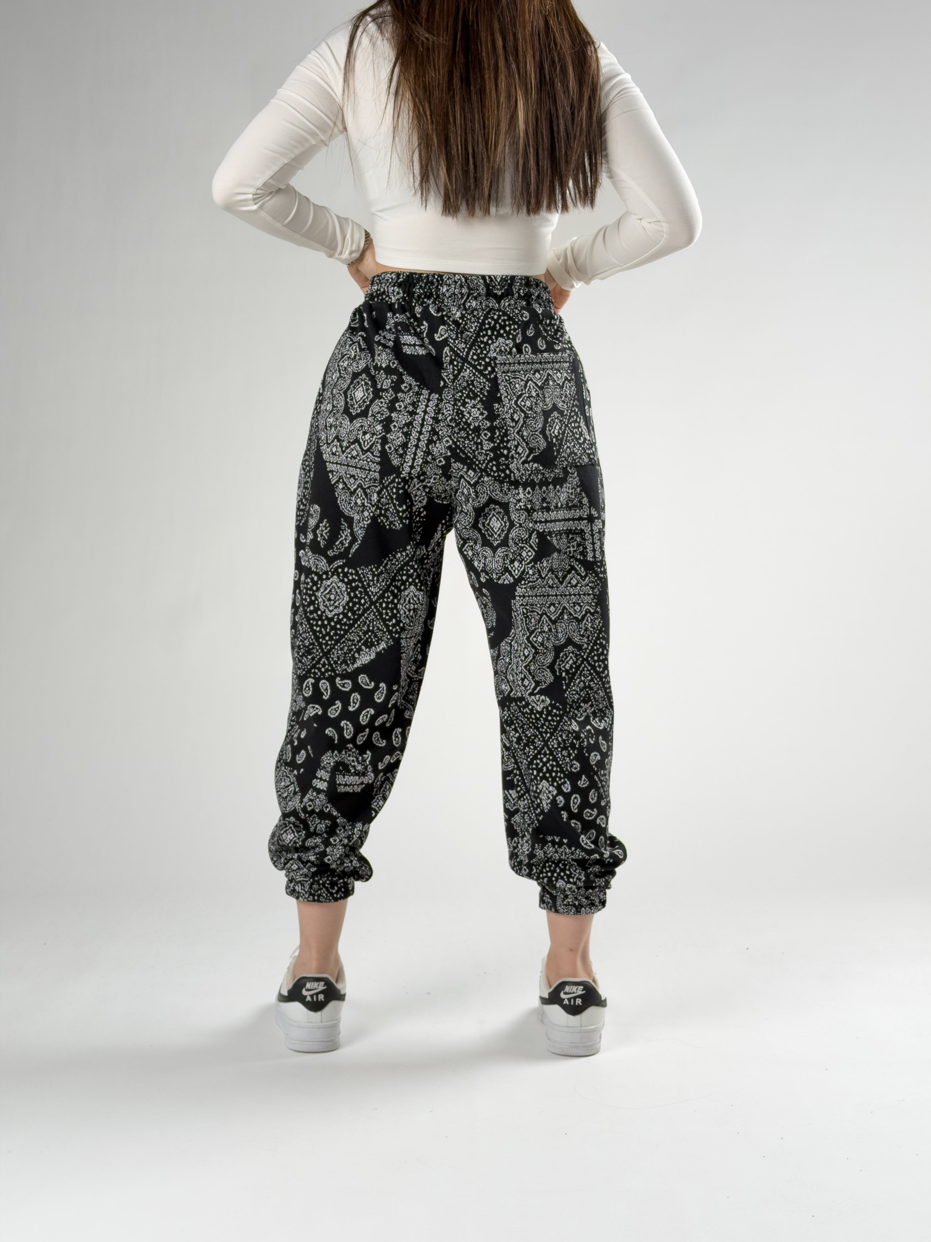 Etnik Desenli Kadın Jogger Pantolon COC2754