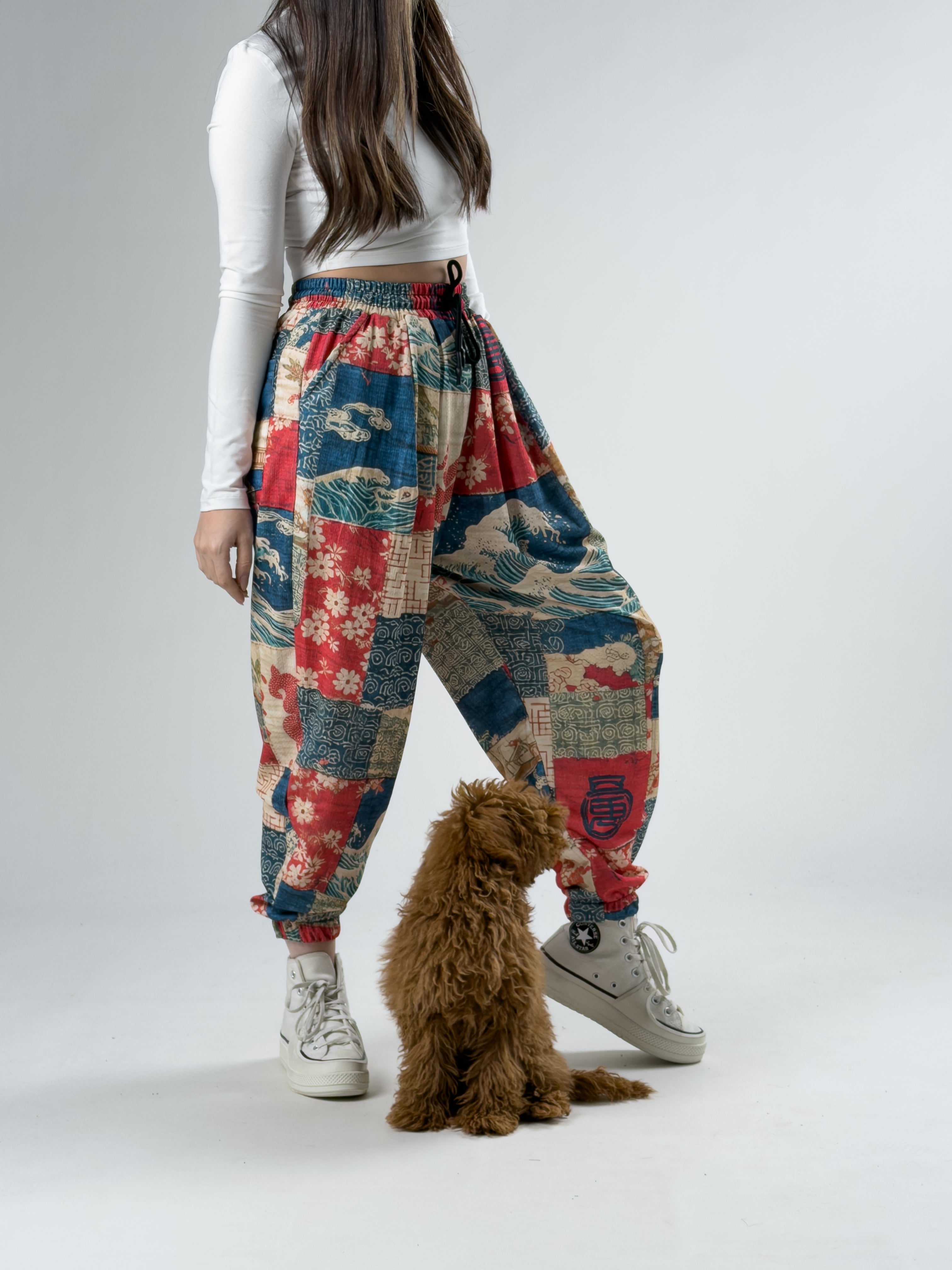 Etnik Desenli Kadın Jogger Pantolon COC2918