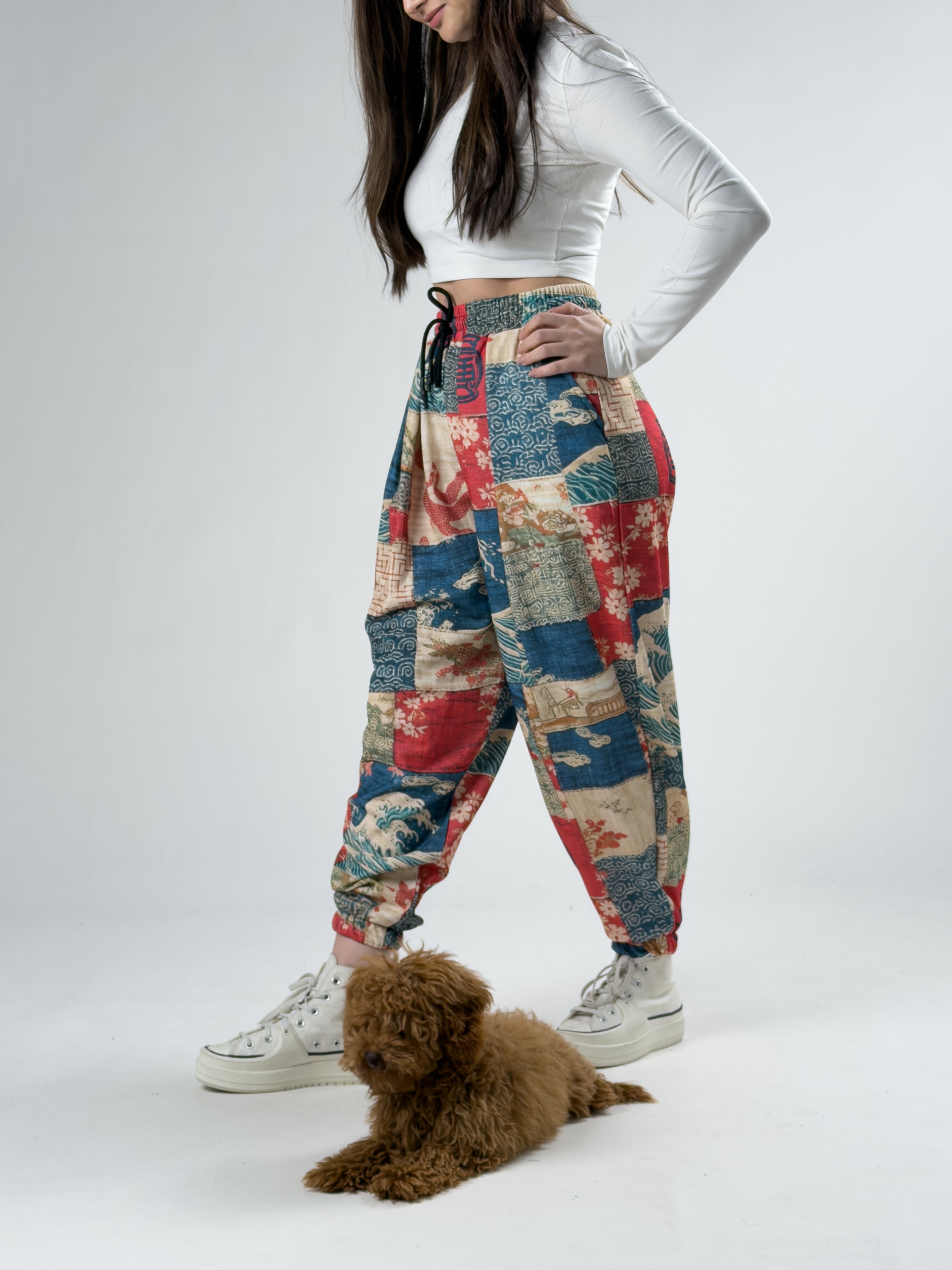 Etnik Desenli Kadın Jogger Pantolon COC2918