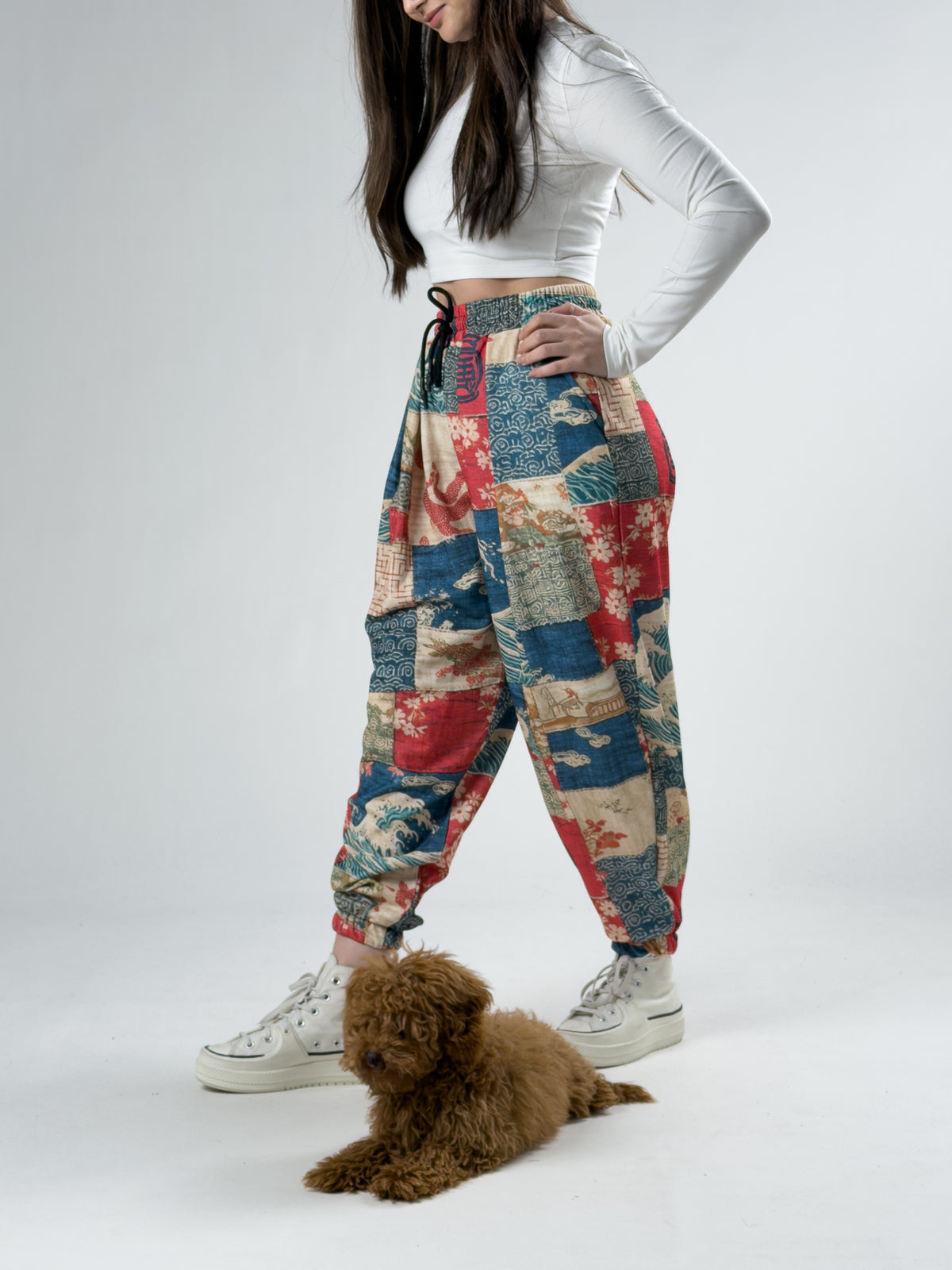 Etnik Desenli Kadın Jogger Pantolon COC2918
