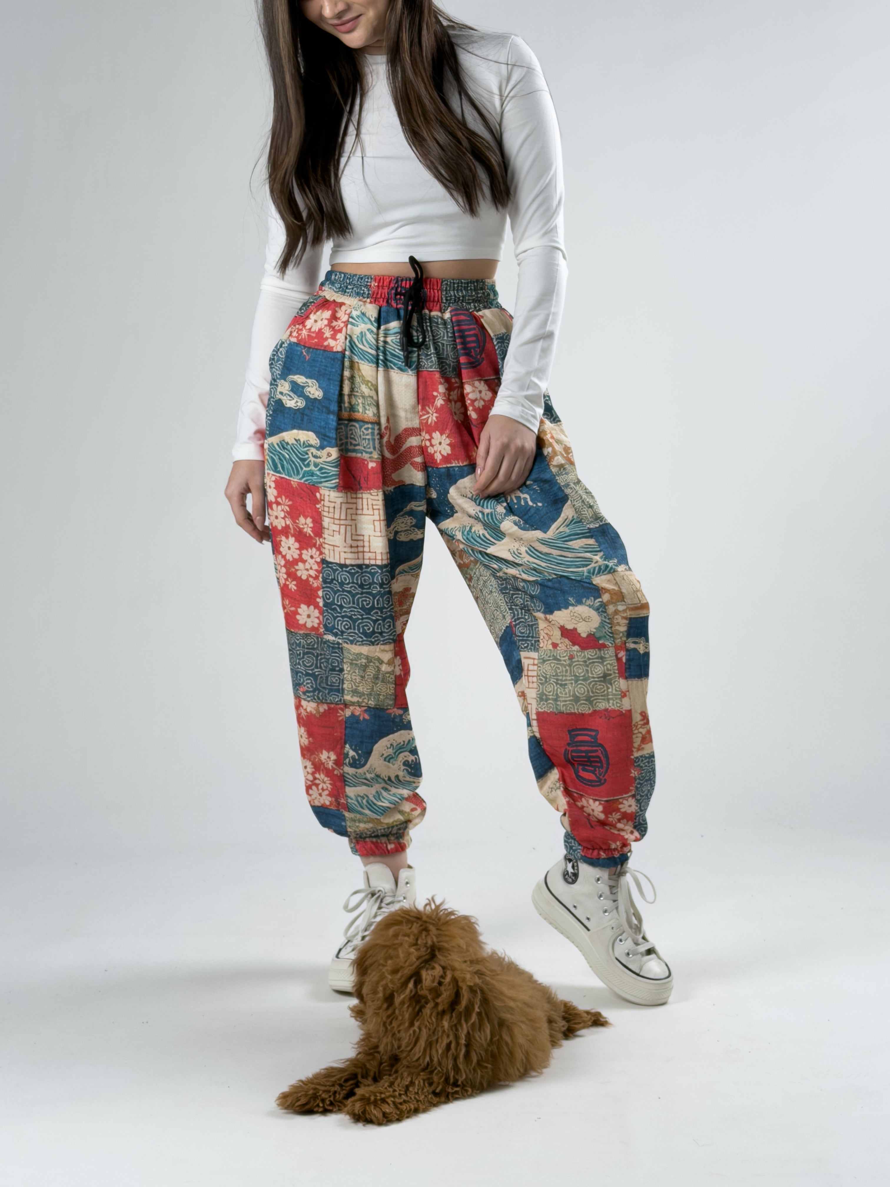 Etnik Desenli Kadın Jogger Pantolon COC2918