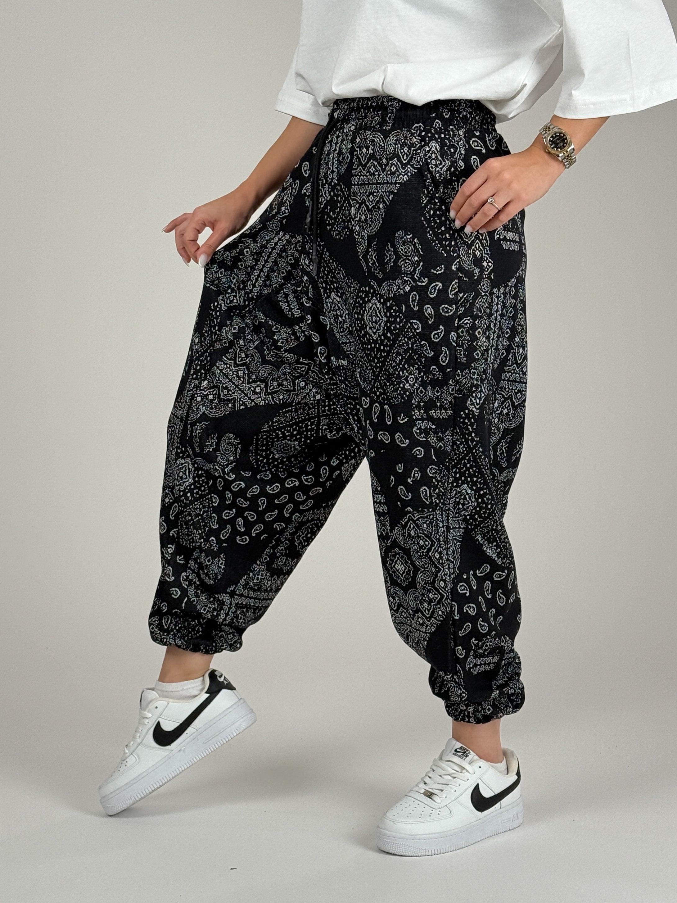 Etnik Desenli Kadın Şalvar Pantolon COC1095