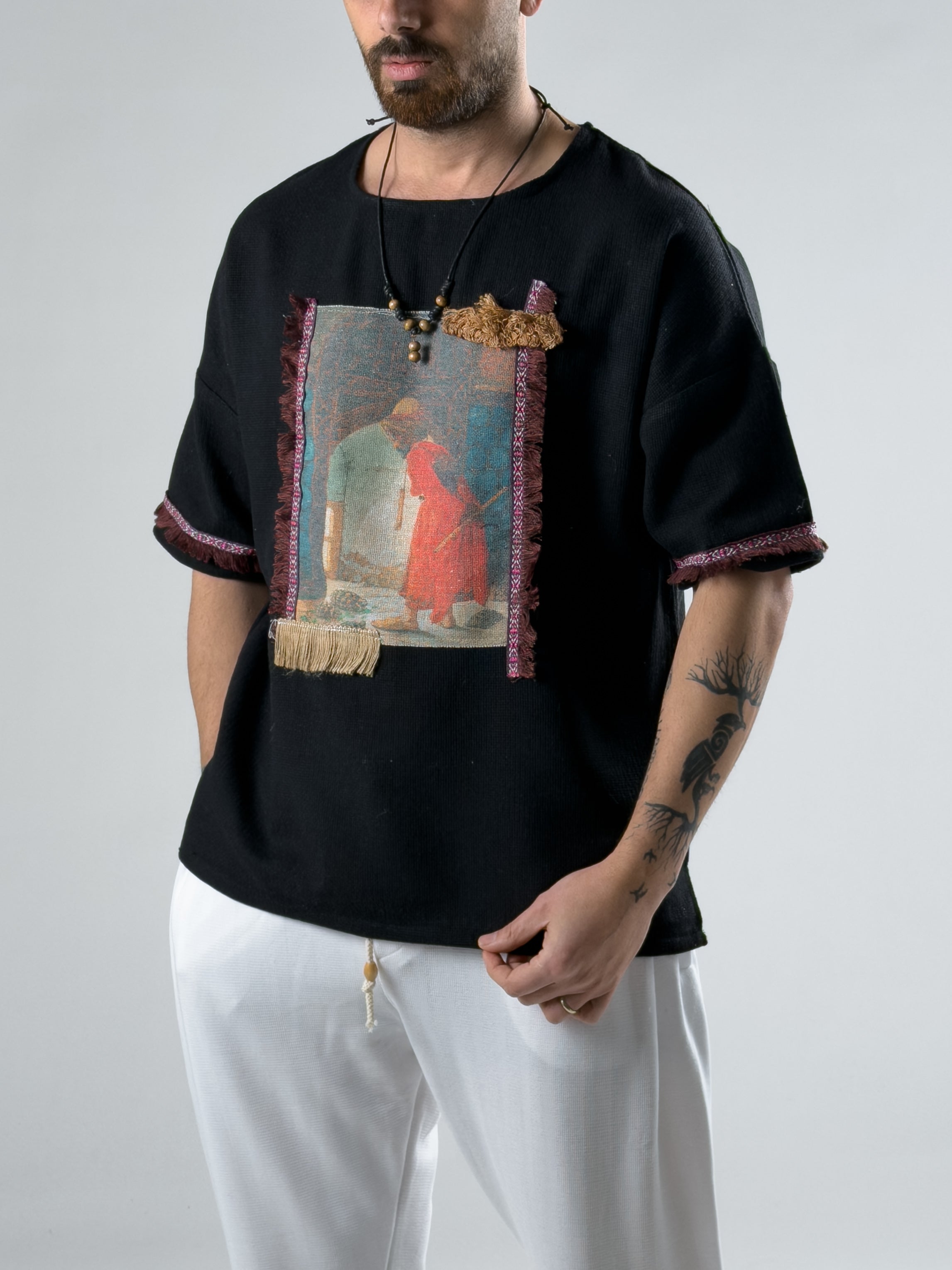 Etnik Desenli Kaplumbağa Bohem Erkek T-Shirt COC2965