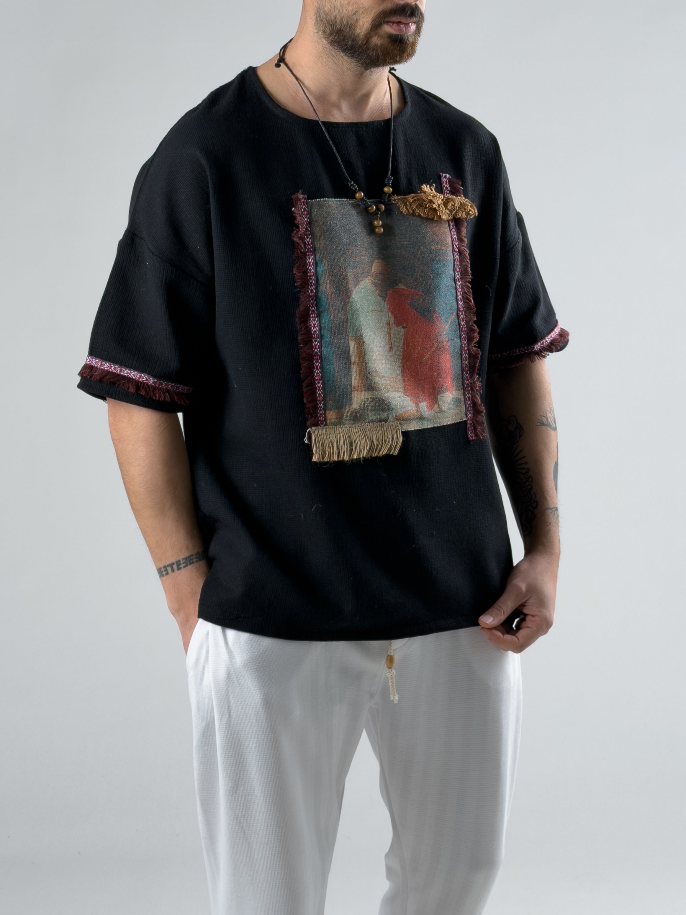 Etnik Desenli Kaplumbağa Bohem Erkek T-Shirt COC2965