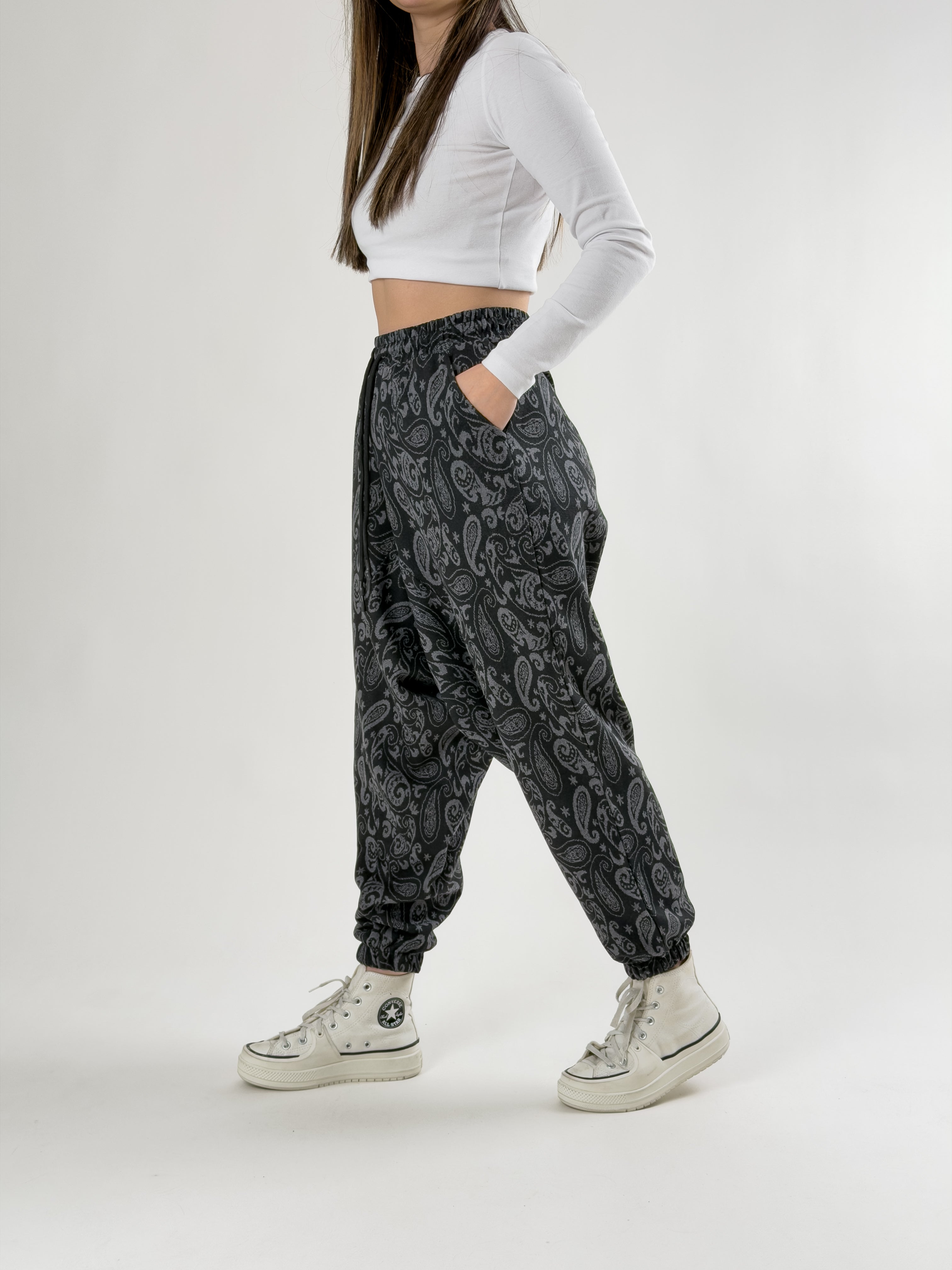 Etnik Desenli Spor Kadın Şalvar Pantolon COC2682