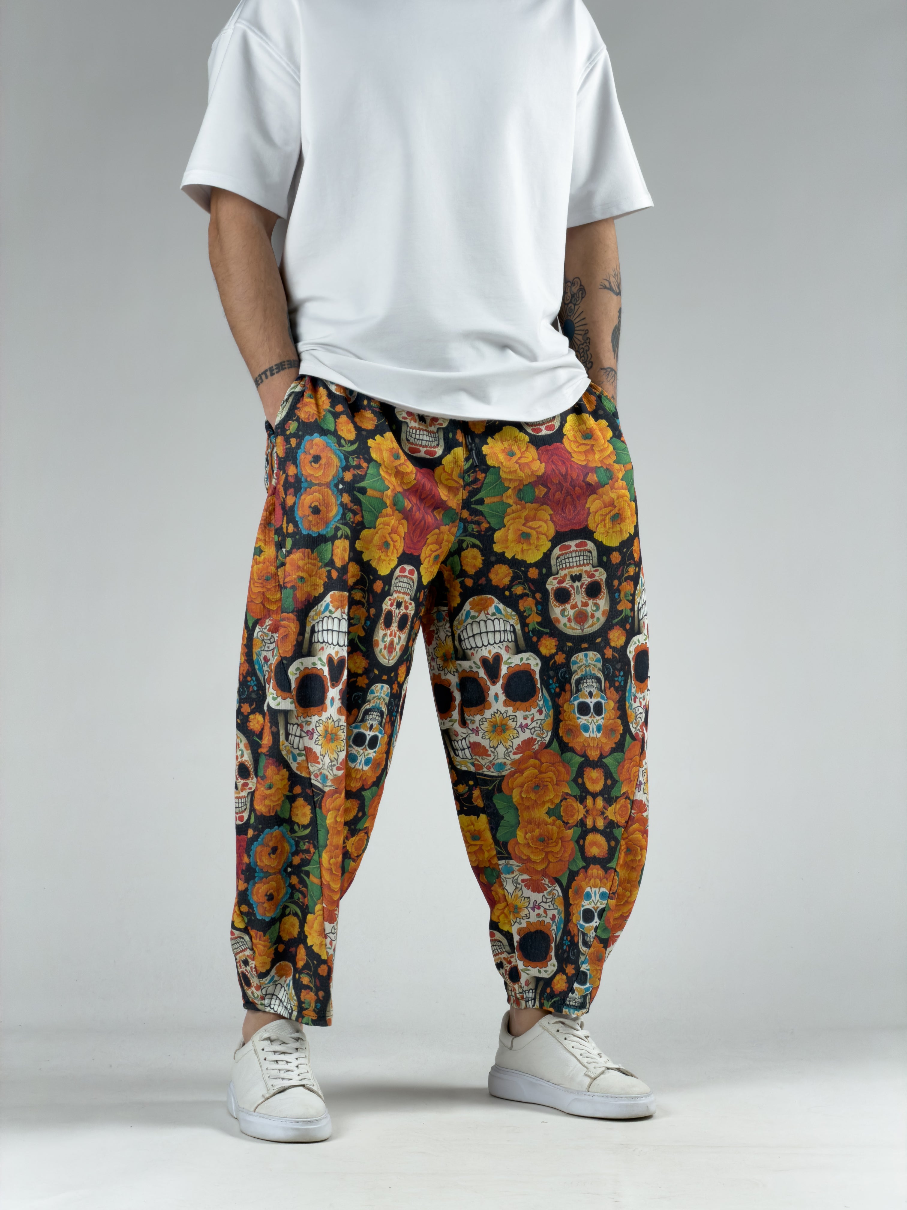 Etnik Kurukafa Erkek Patchwork Oversize Pantolon COC3039