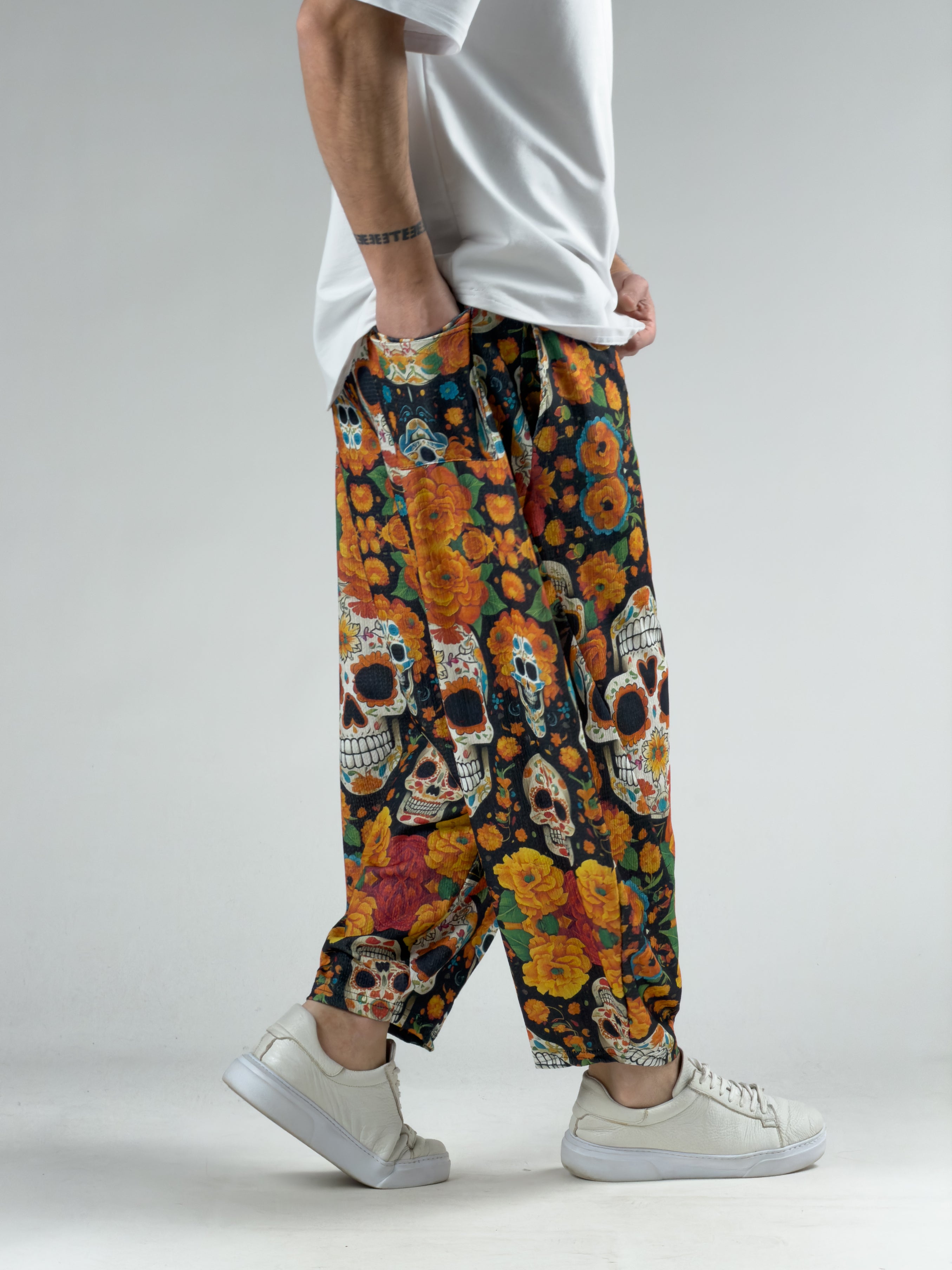 Etnik Kurukafa Erkek Patchwork Oversize Pantolon COC3039