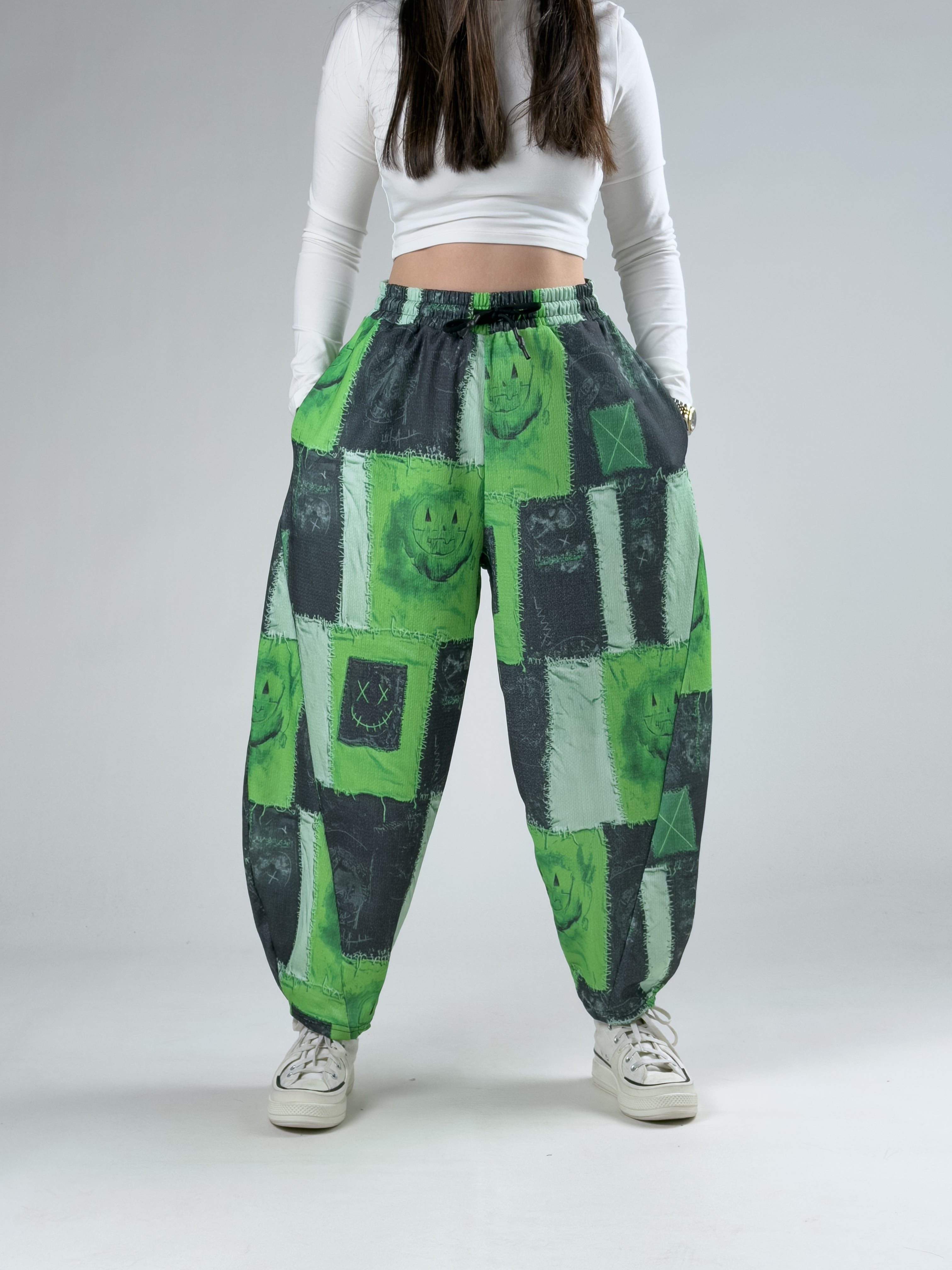 Etnik Smile Patchwork Kadın Pantolon COC2942