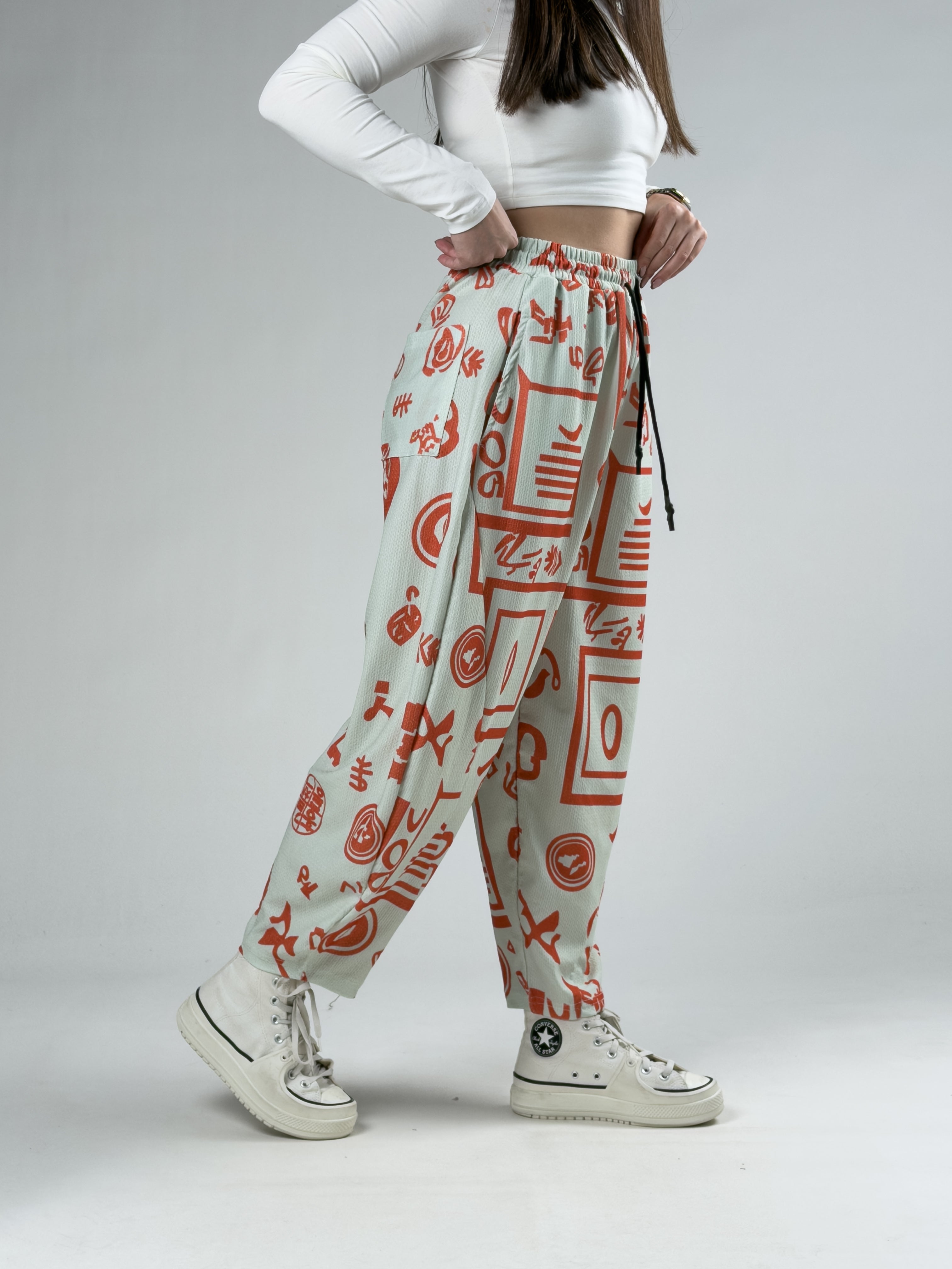 Etnik Tablo Patchwork Kadın Pantolon COC2963