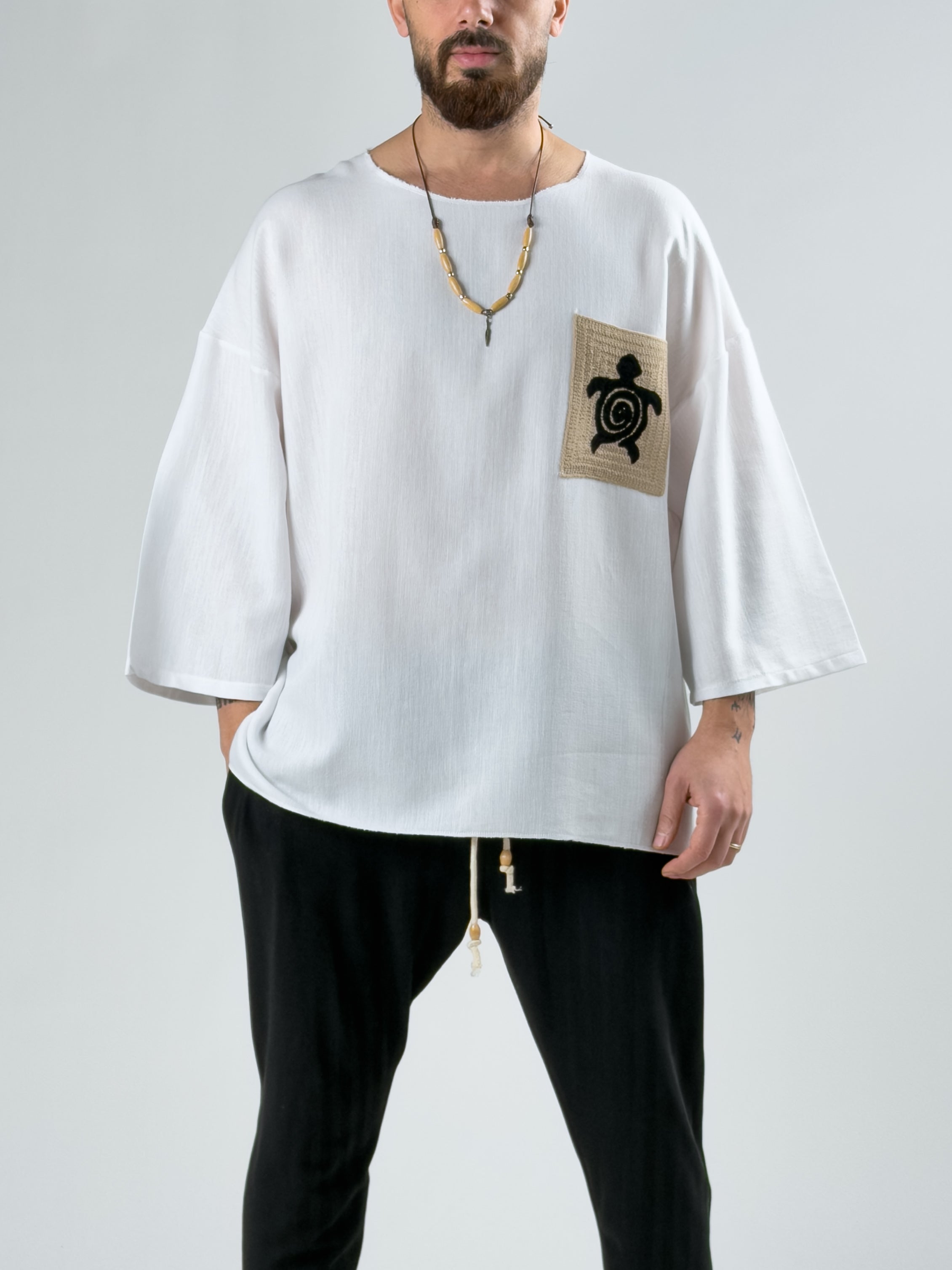 Fakir Kol Erkek Beyaz Caretta T-Shirt COC2875