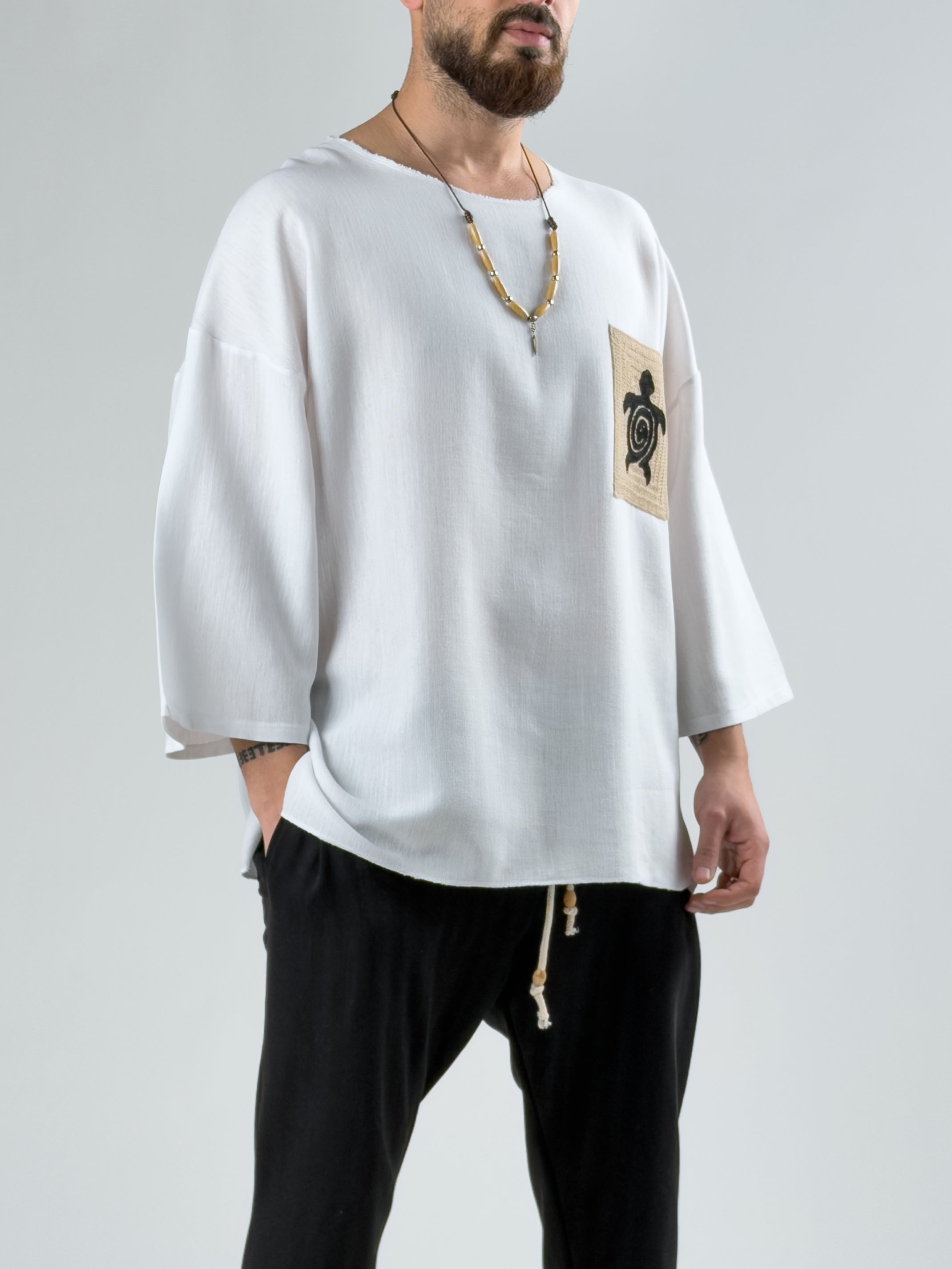 Fakir Kol Erkek Beyaz Caretta T-Shirt COC2875