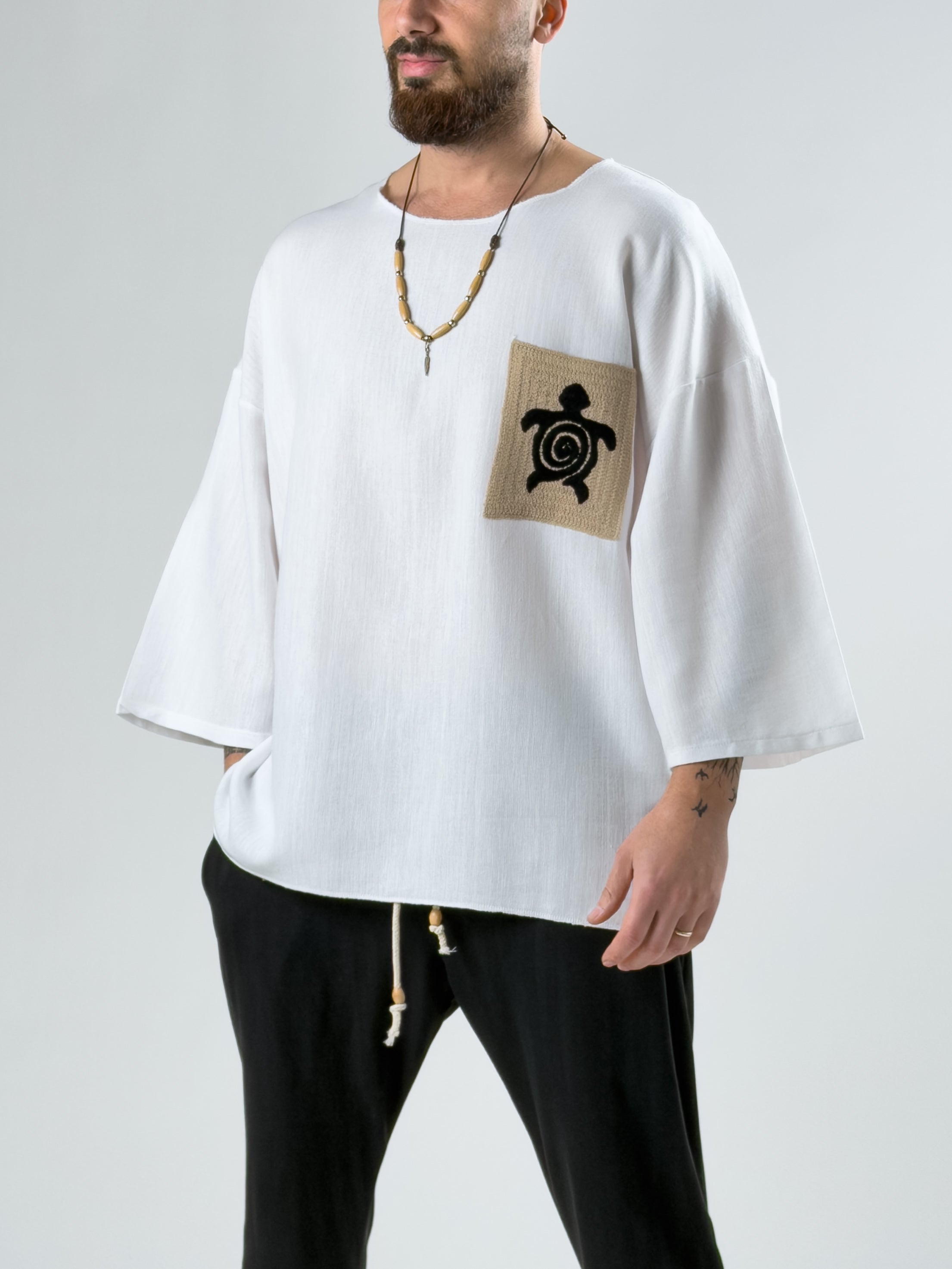 Fakir Kol Erkek Beyaz Caretta T-Shirt COC2875