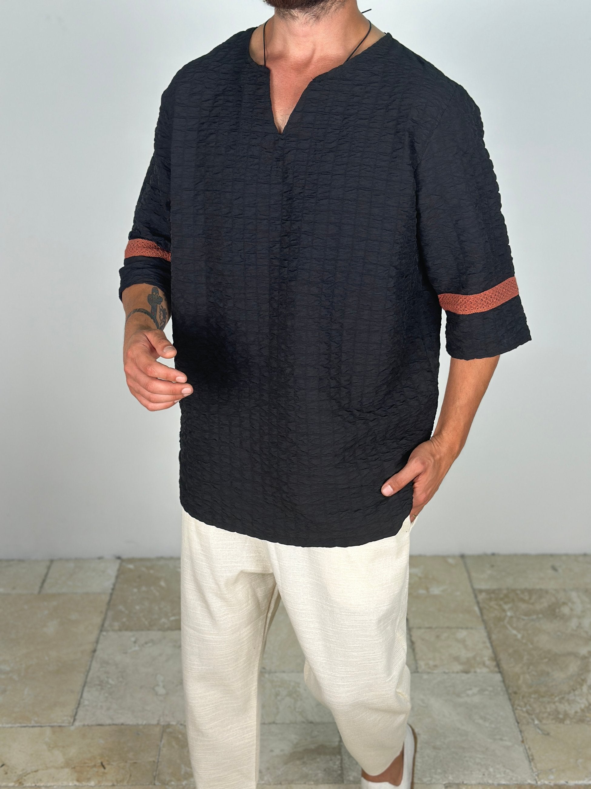 Fakir Kol Siyah T-Shirt COC2276