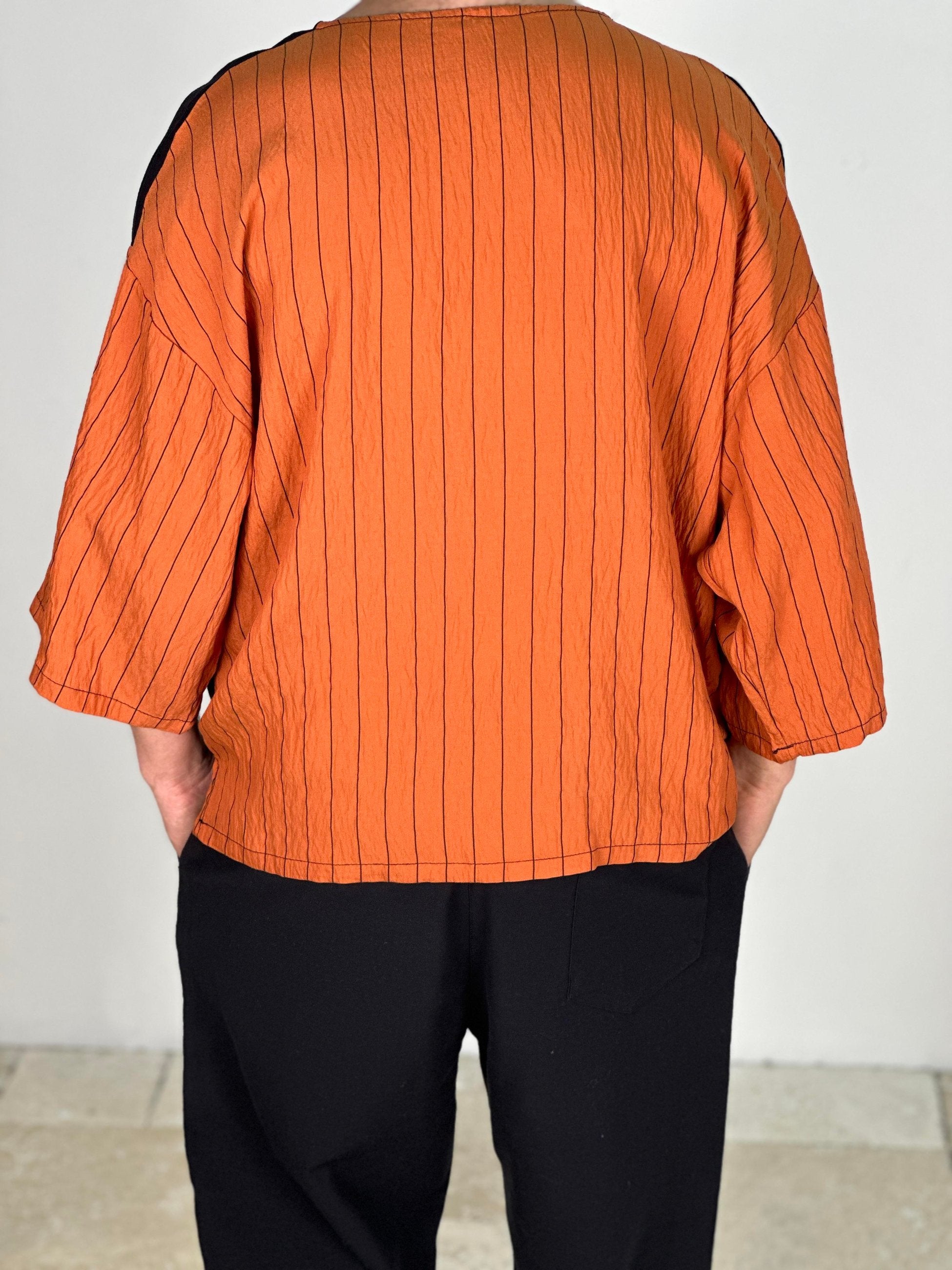 Fakir Kol Viscon Turuncu Oversize T-Shirt COC2280