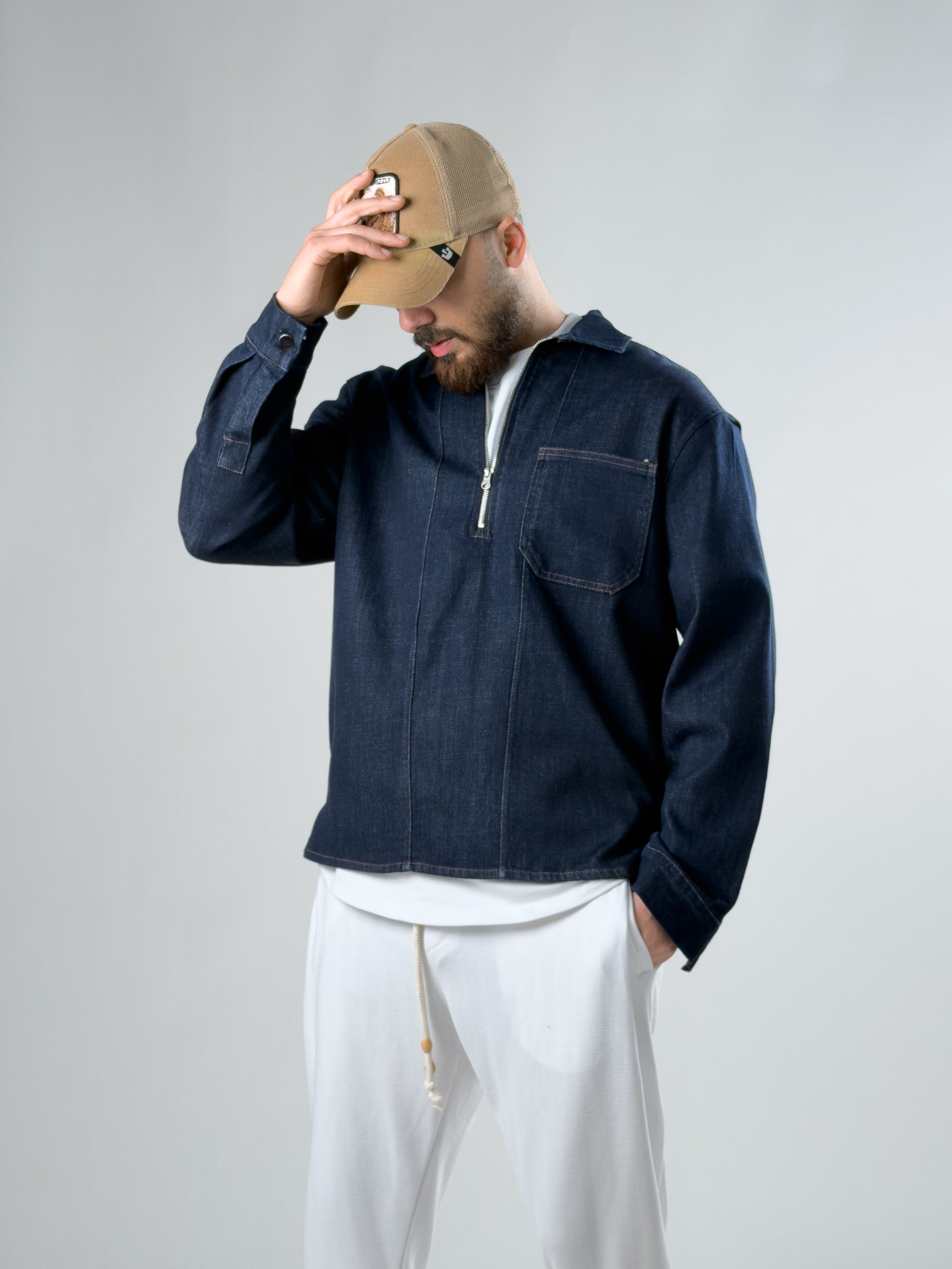 Fermuar Detaylı Denim Ceket COC2879