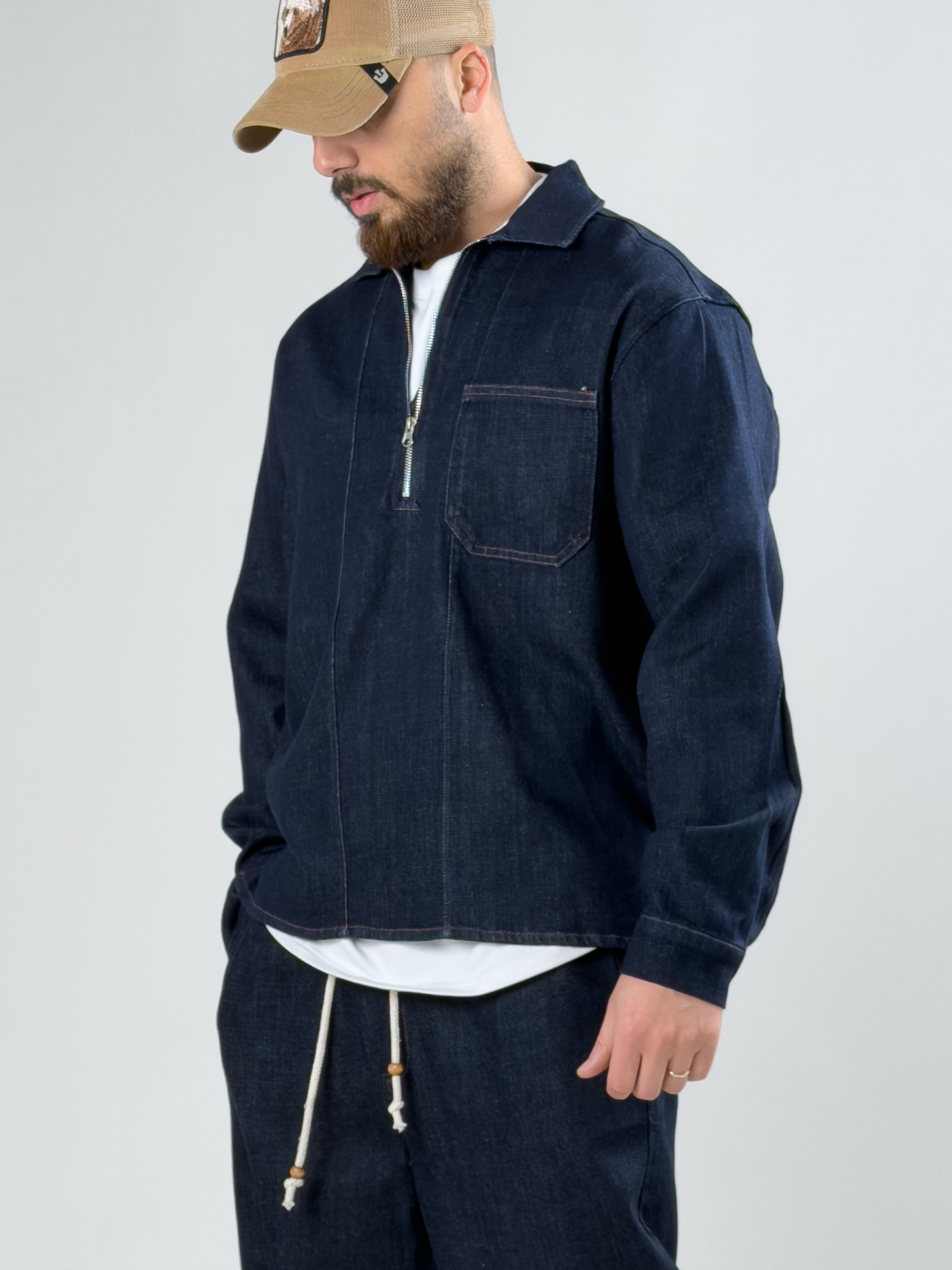 Fermuar Detaylı Denim Ceket COC2879