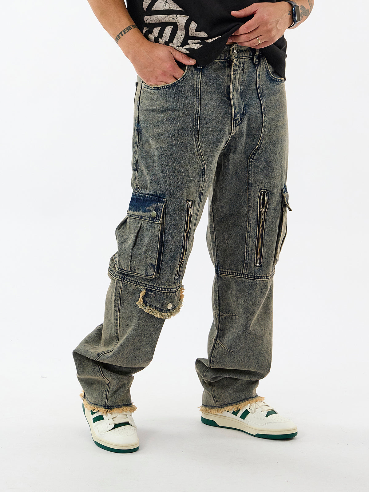 Fermuarlı Püskül Detaylı Bakır Erkek Baggy Jean Pantolon COC3593