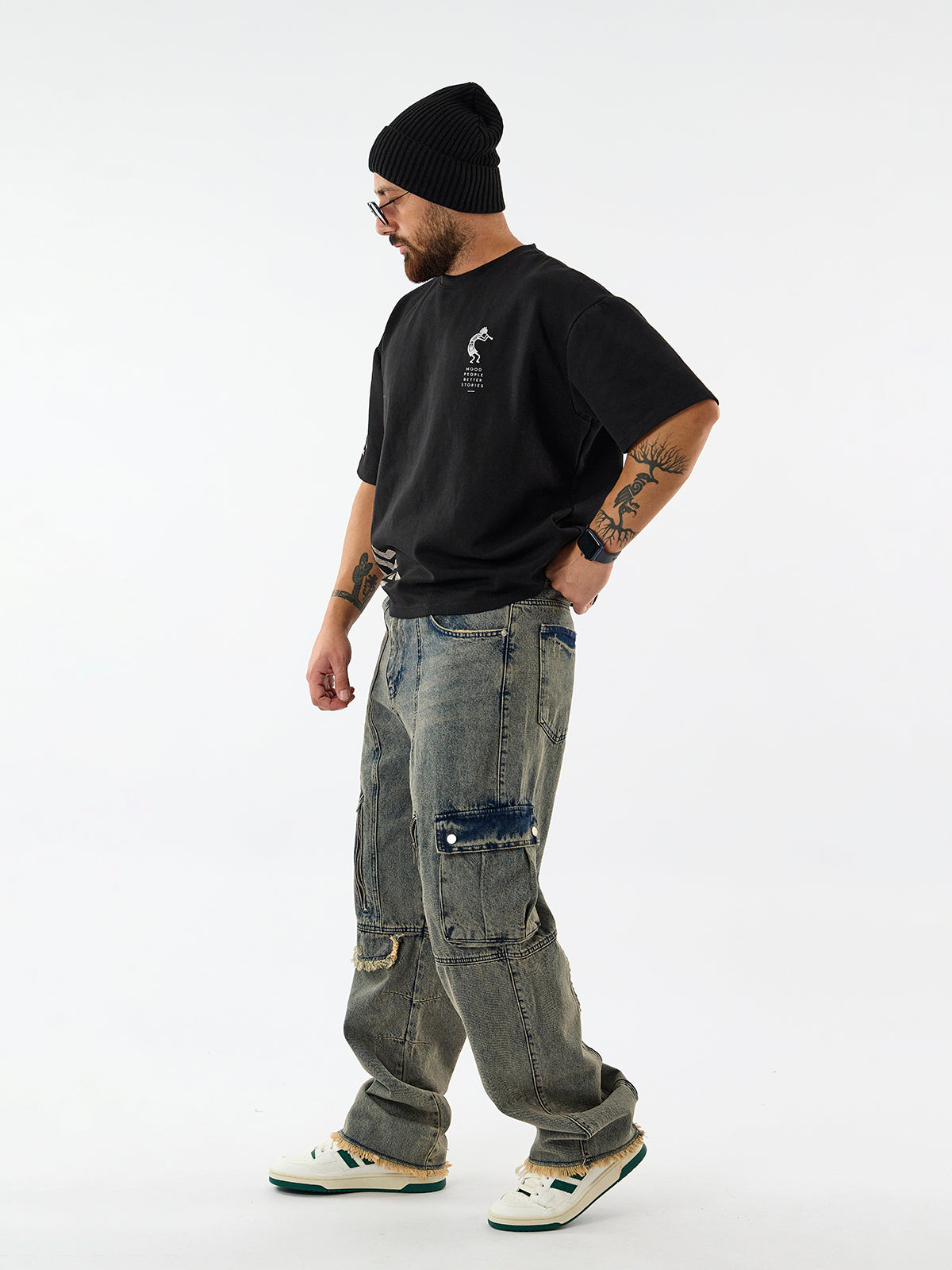 Fermuarlı Püskül Detaylı Bakır Erkek Baggy Jean Pantolon COC3593
