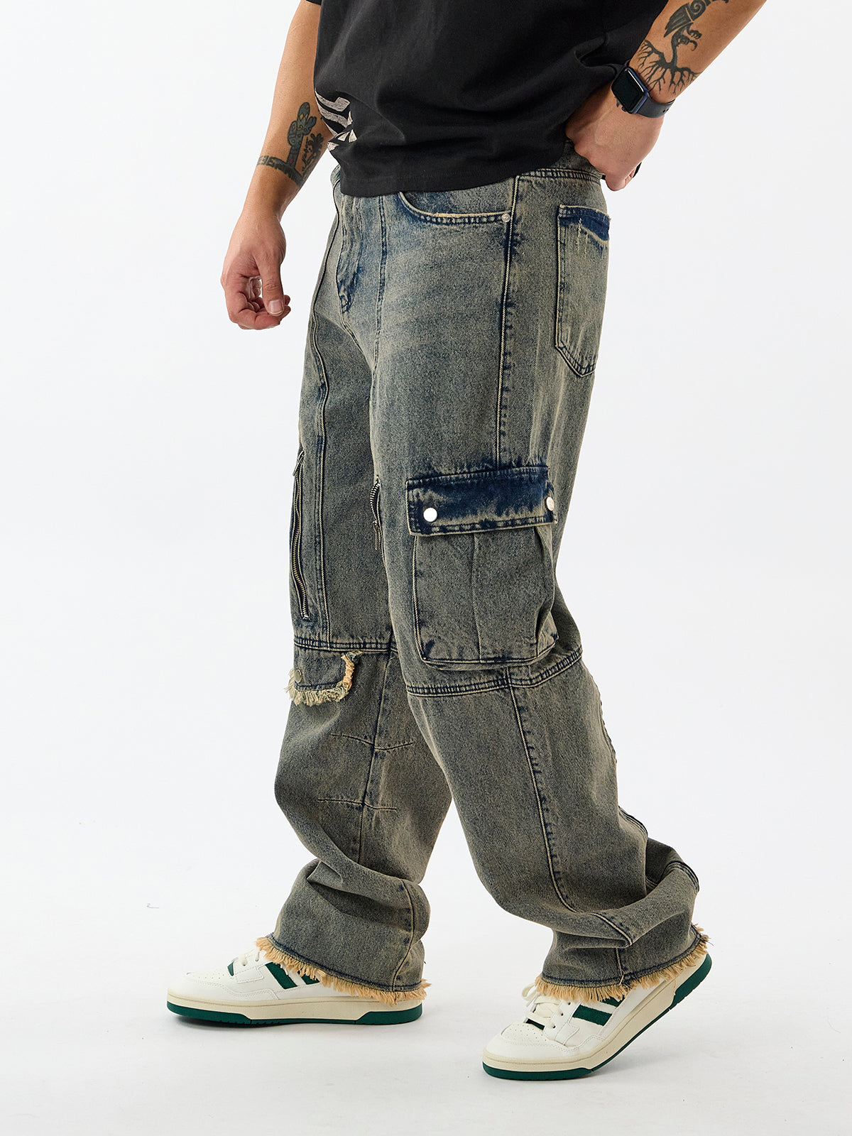 Fermuarlı Püskül Detaylı Bakır Erkek Baggy Jean Pantolon COC3593