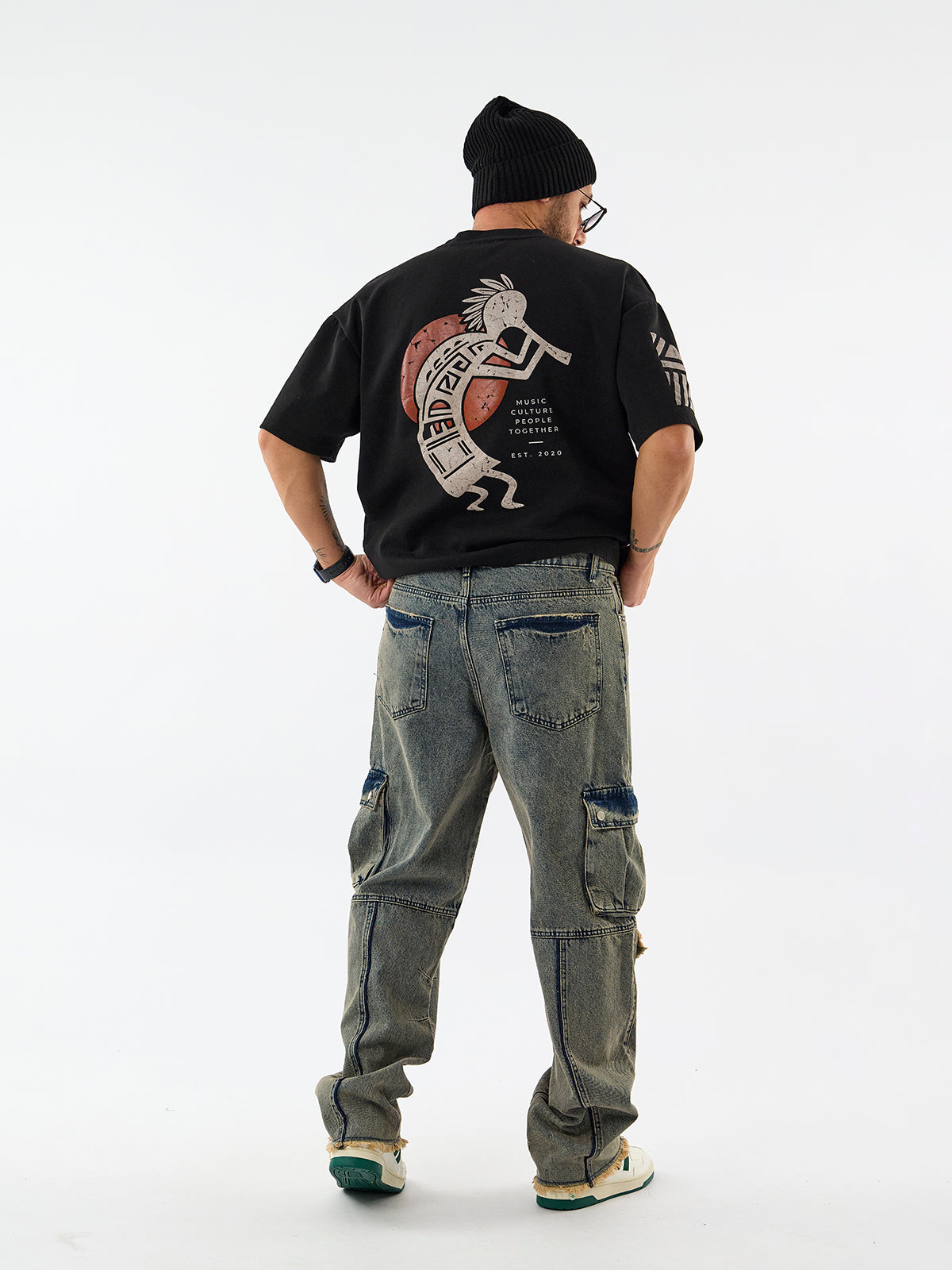 Fermuarlı Püskül Detaylı Bakır Erkek Baggy Jean Pantolon COC3593