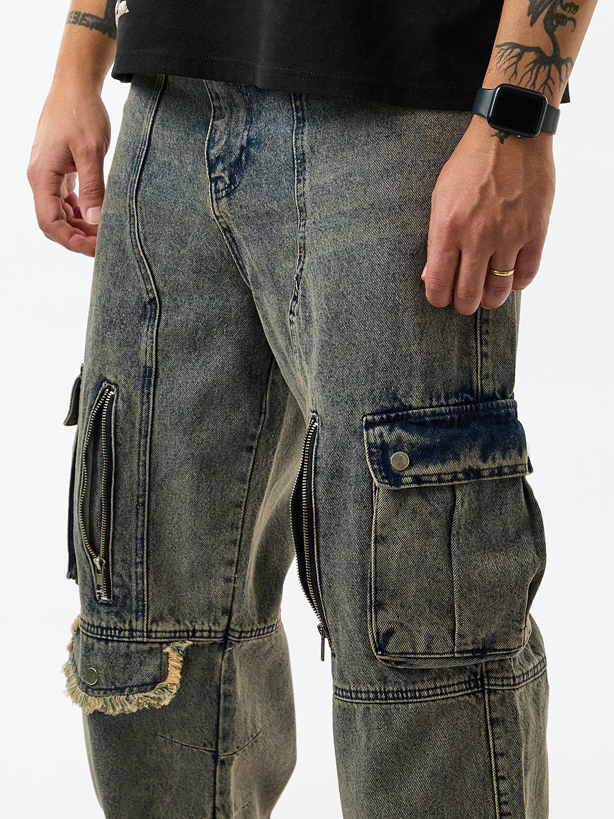 Fermuarlı Püskül Detaylı Bakır Erkek Baggy Jean Pantolon COC3593
