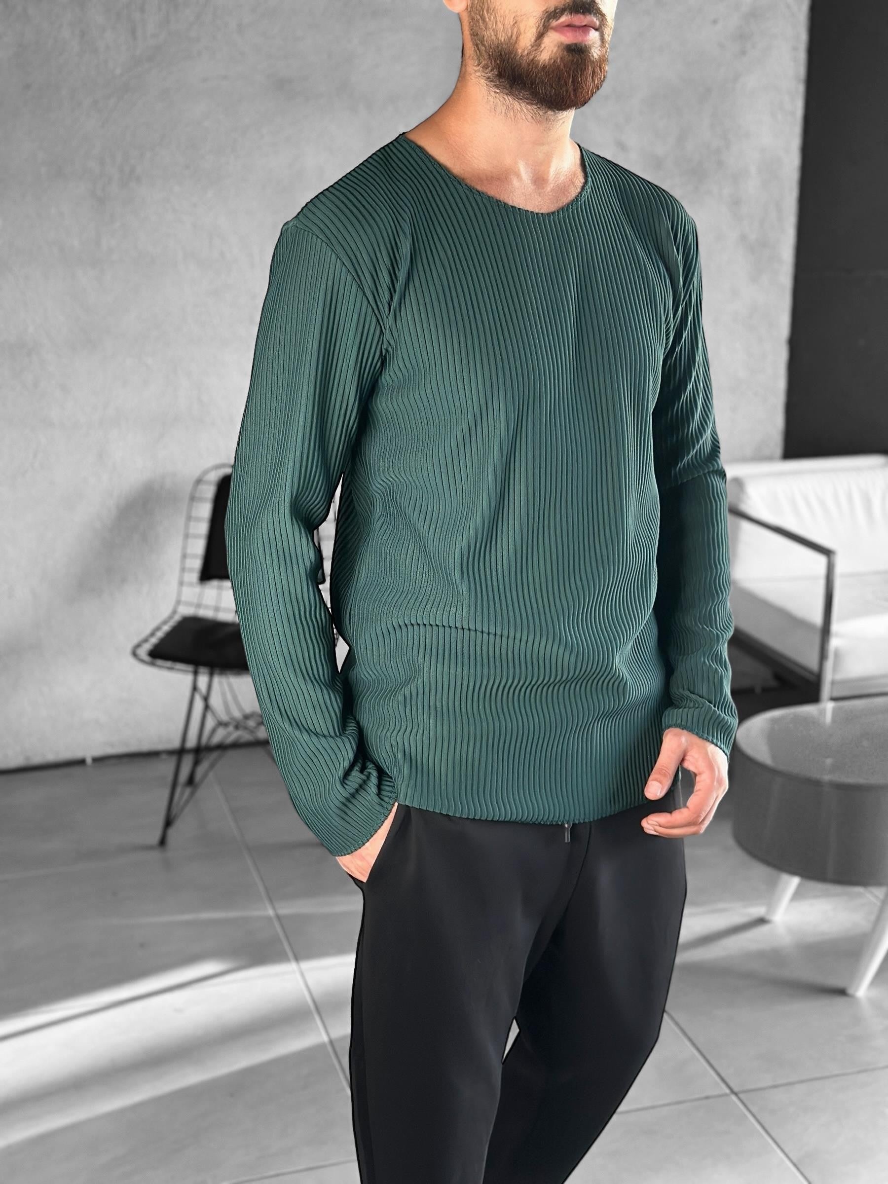 Fitilli Kumaş Regular Yeşil Sweat COC2285