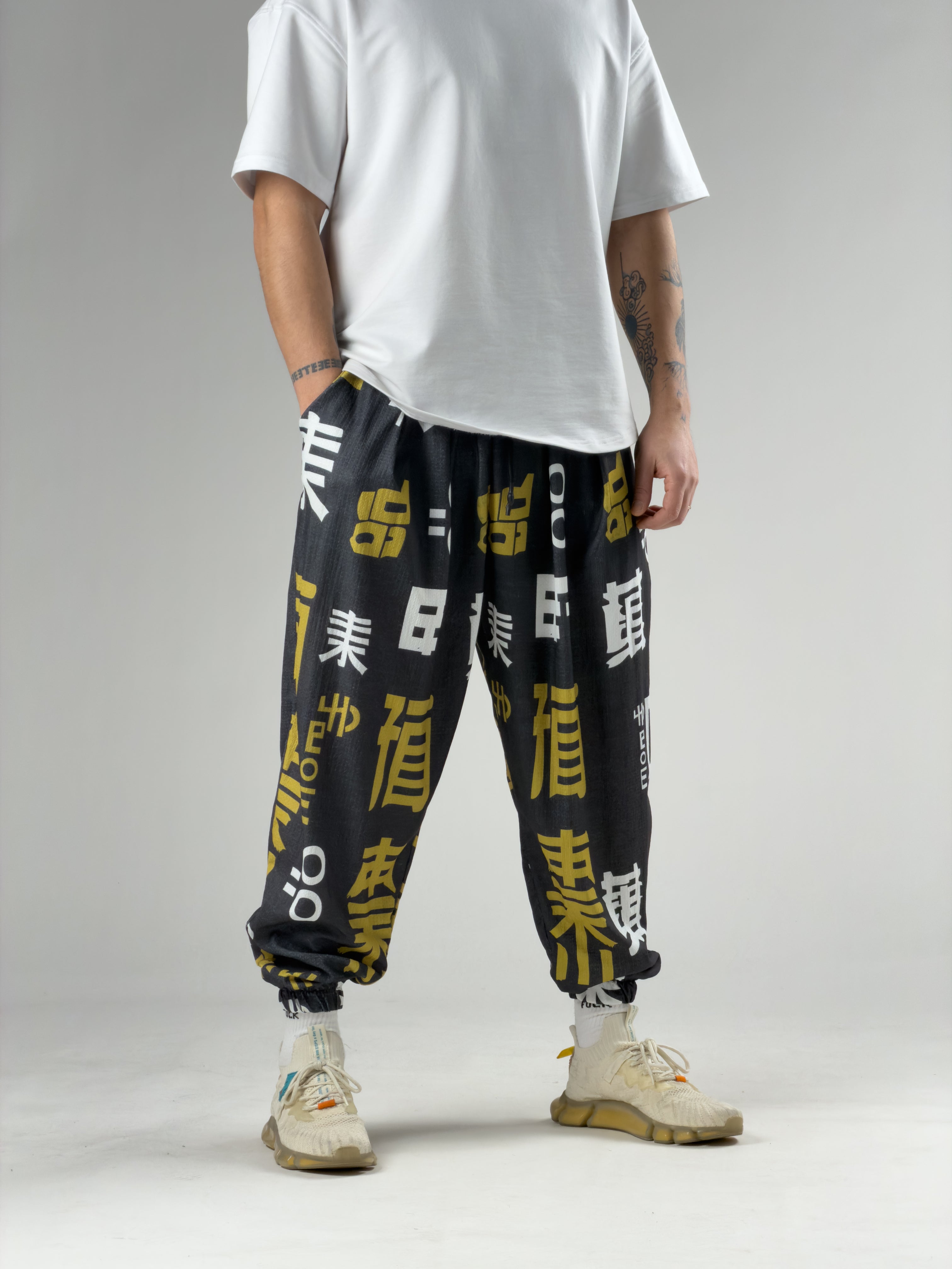 Füme Chinese Erkek Pileli Şalvar Pantolon COC2943