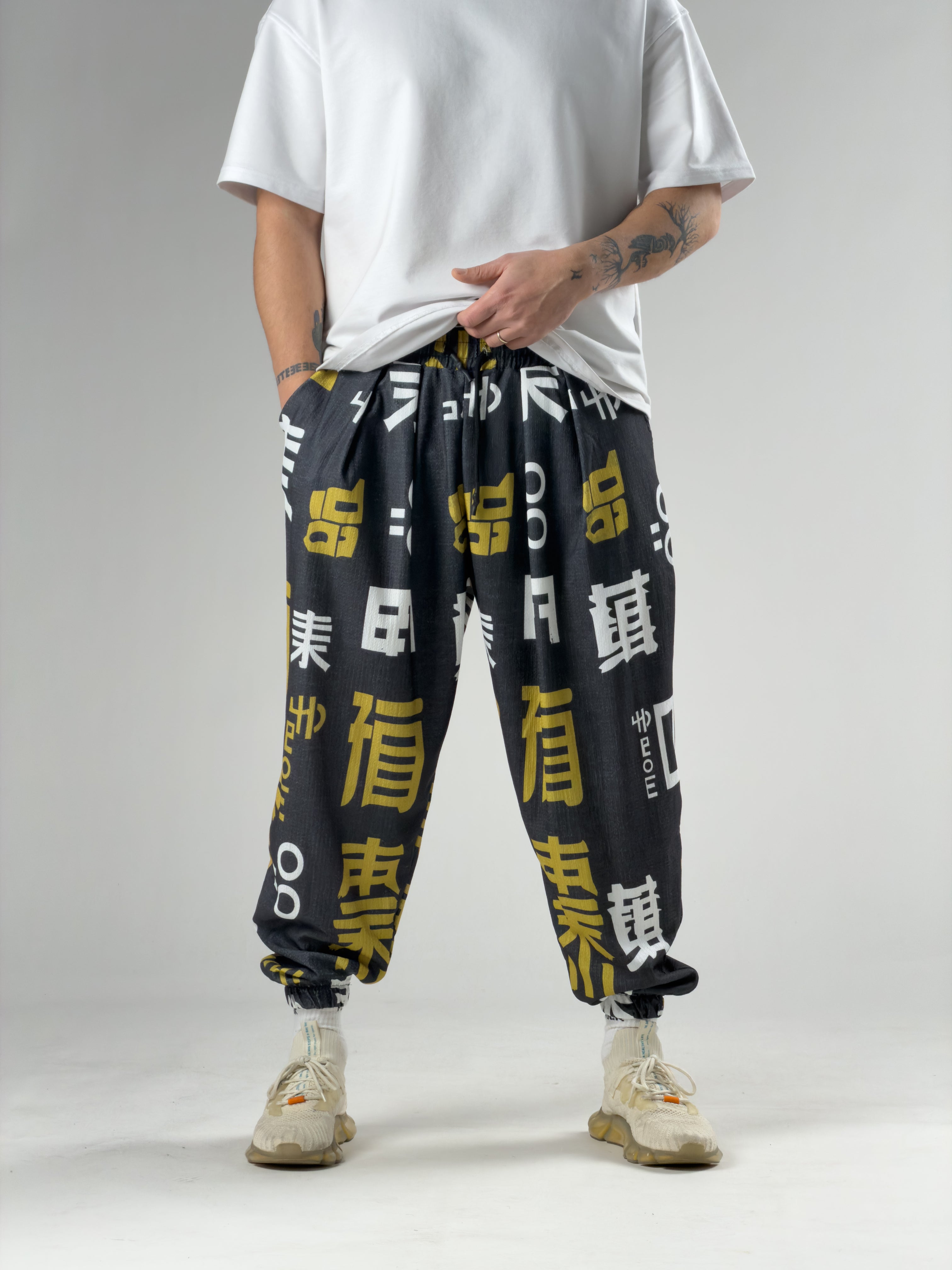 Füme Chinese Erkek Pileli Şalvar Pantolon COC2943